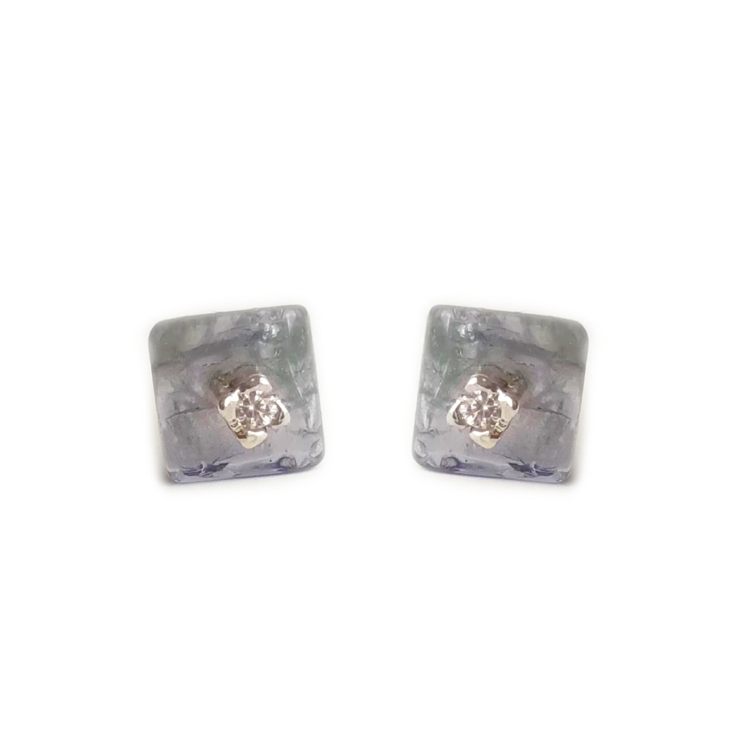 Women’s Silver Iolite Lab Grown Diamond Stud Earrings Lily Flo Jewellery