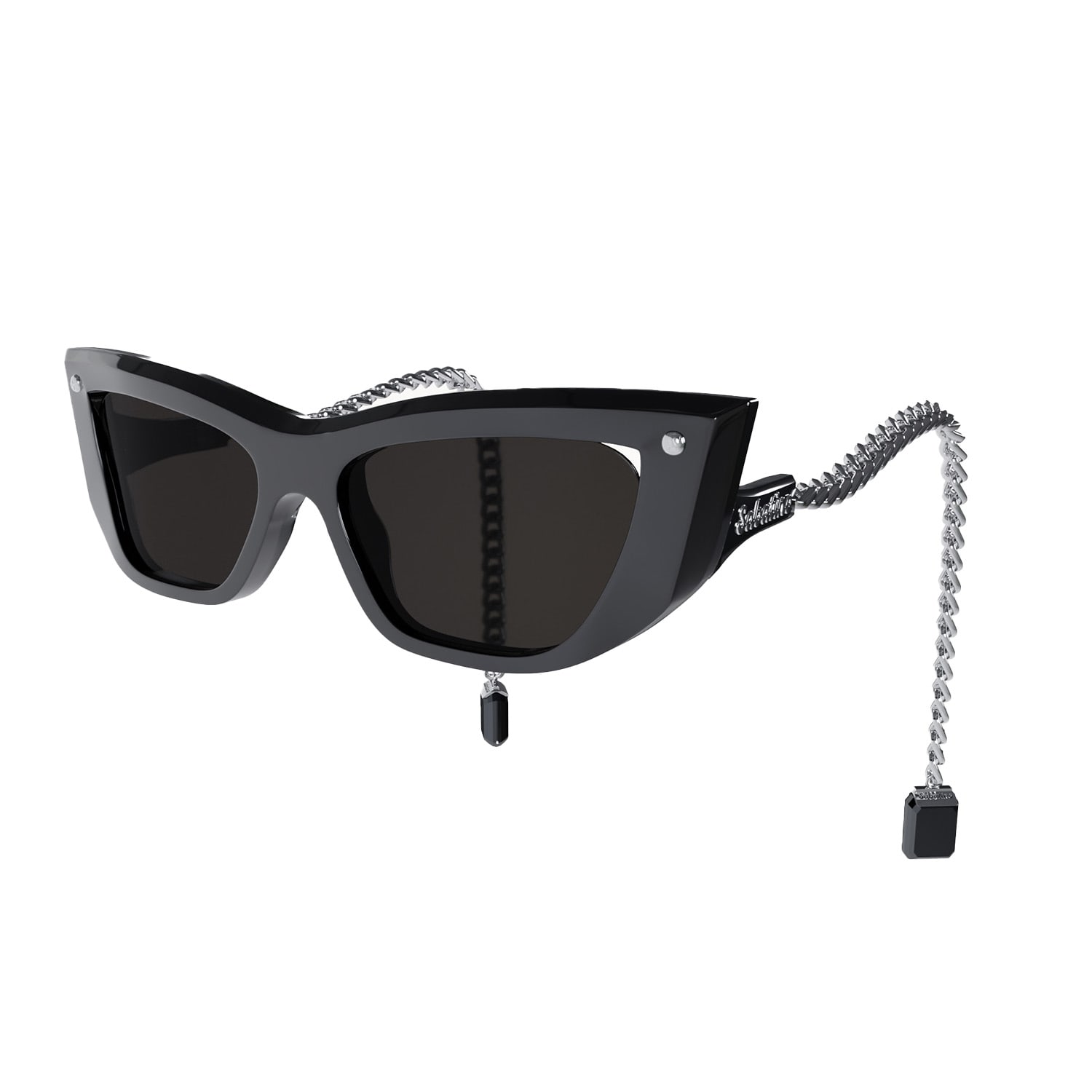 Women's Deluxe Frames Black Acetate - Silver Gem | One Size | Sabatino