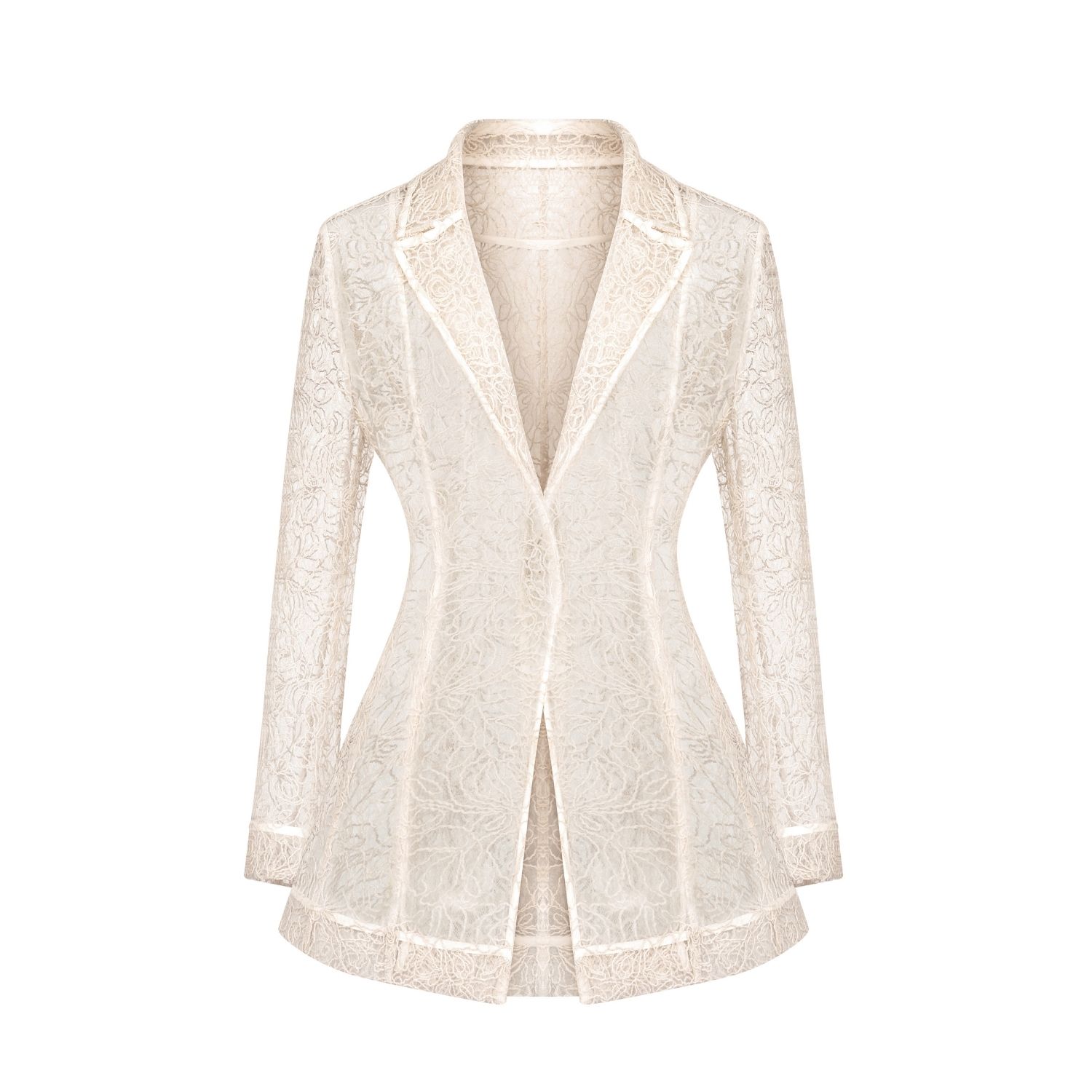 Women's White Elsava Lace Tailored Blazer | S