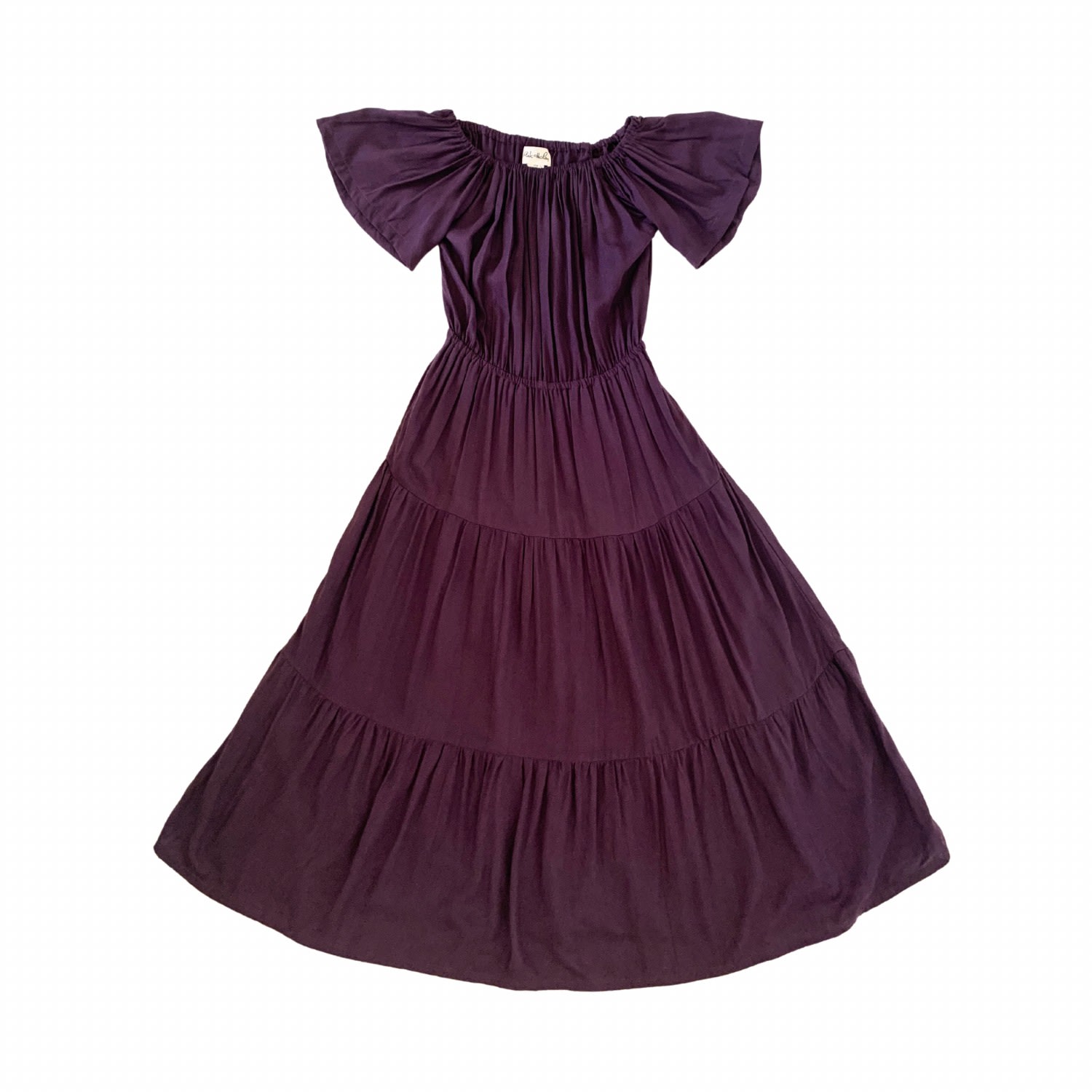 Pink Haley Women's Pink / Purple Regina On & Off Shoulder Midi Dress In Eggplant In Pink/purple