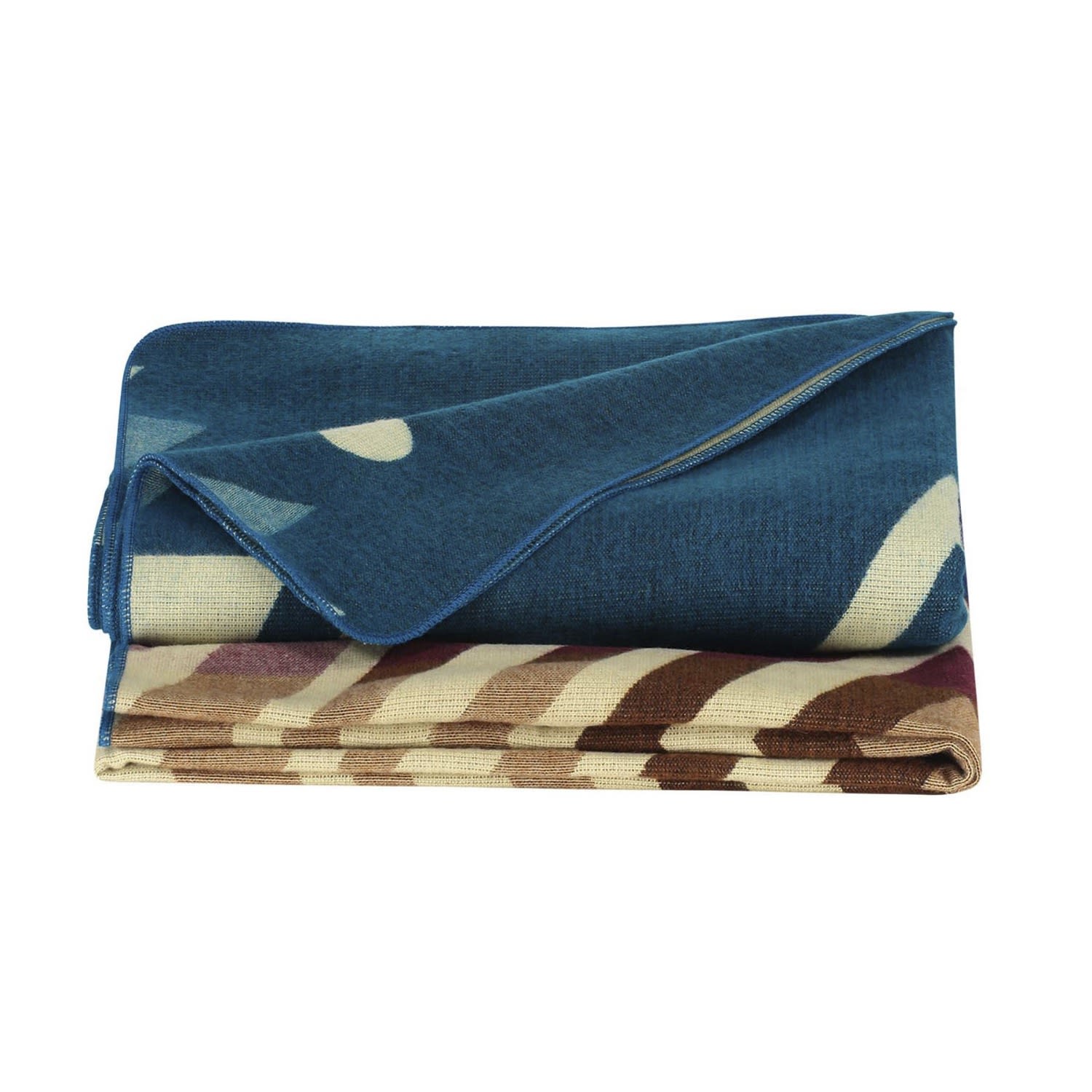 Alpaca Loca Plaid/throw Native Diagonal Blue Alpaca Wool In Blue