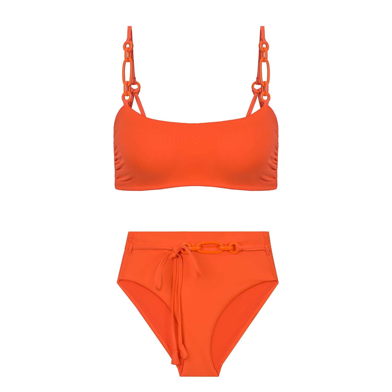 Women’s Jackie Crop Top Orange Bikini Small Ayje