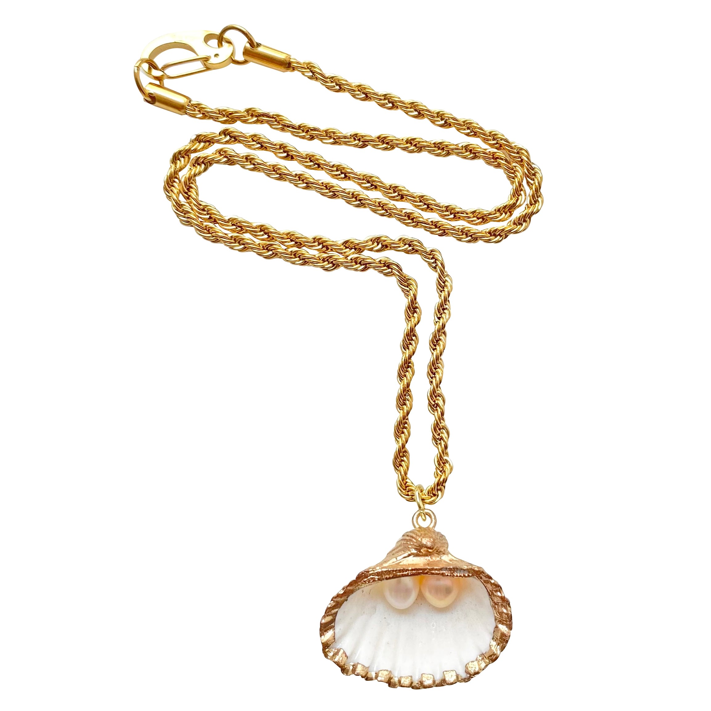 Women’s Gold / White Shell Pearl Necklace Ibiza Smilla Brav