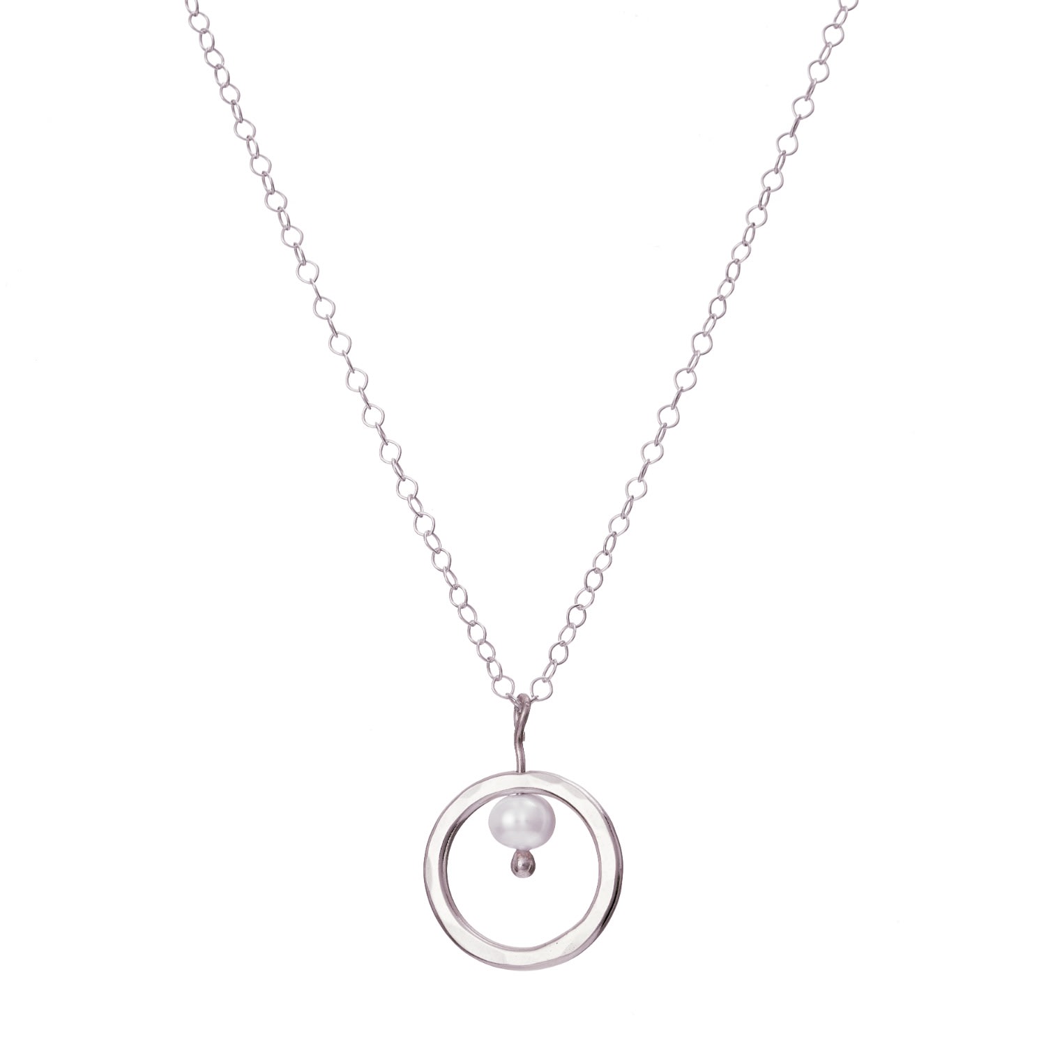 Women’s Sterling Silver Pearl And Circle Necklace Posh Totty Designs