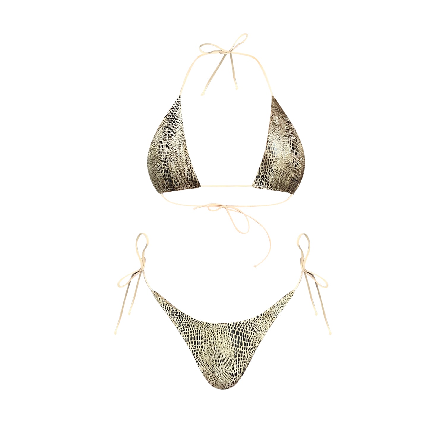 Ajroxx Women's Black / Brown Gaia' Animal Light Brown Bikini In Black/brown