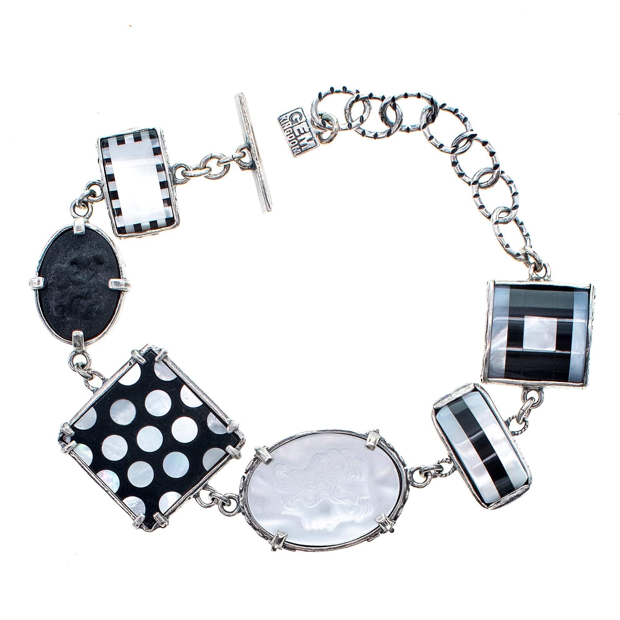 Women's Black / White Black And White Geometric Bracelet | Gem Kingdom