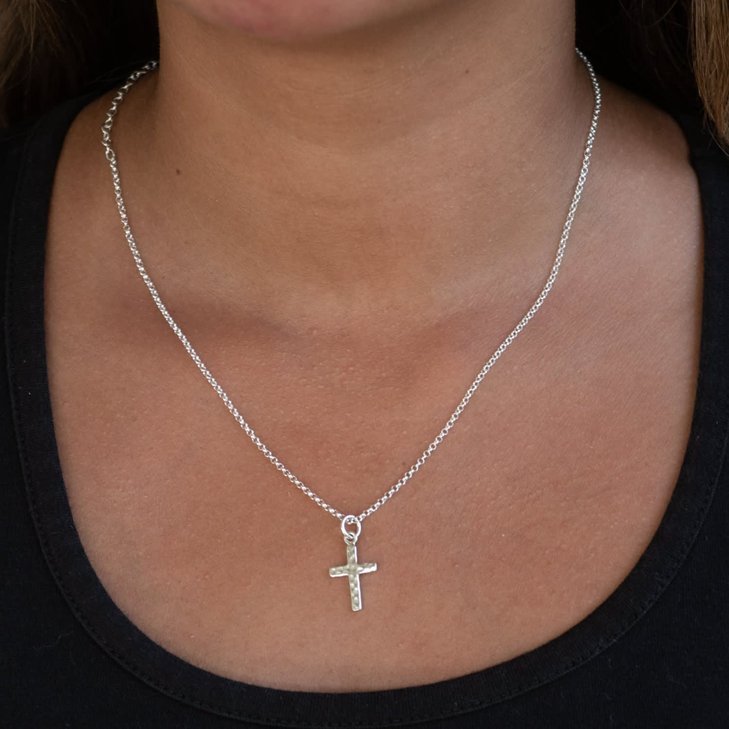 Cross charm silver deals