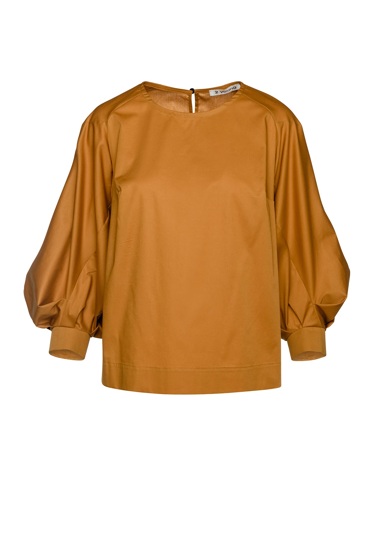 Women’s Yellow / Orange Mustard Top With Bishop Sleeves In Sustainable Fabric. Small Conquista