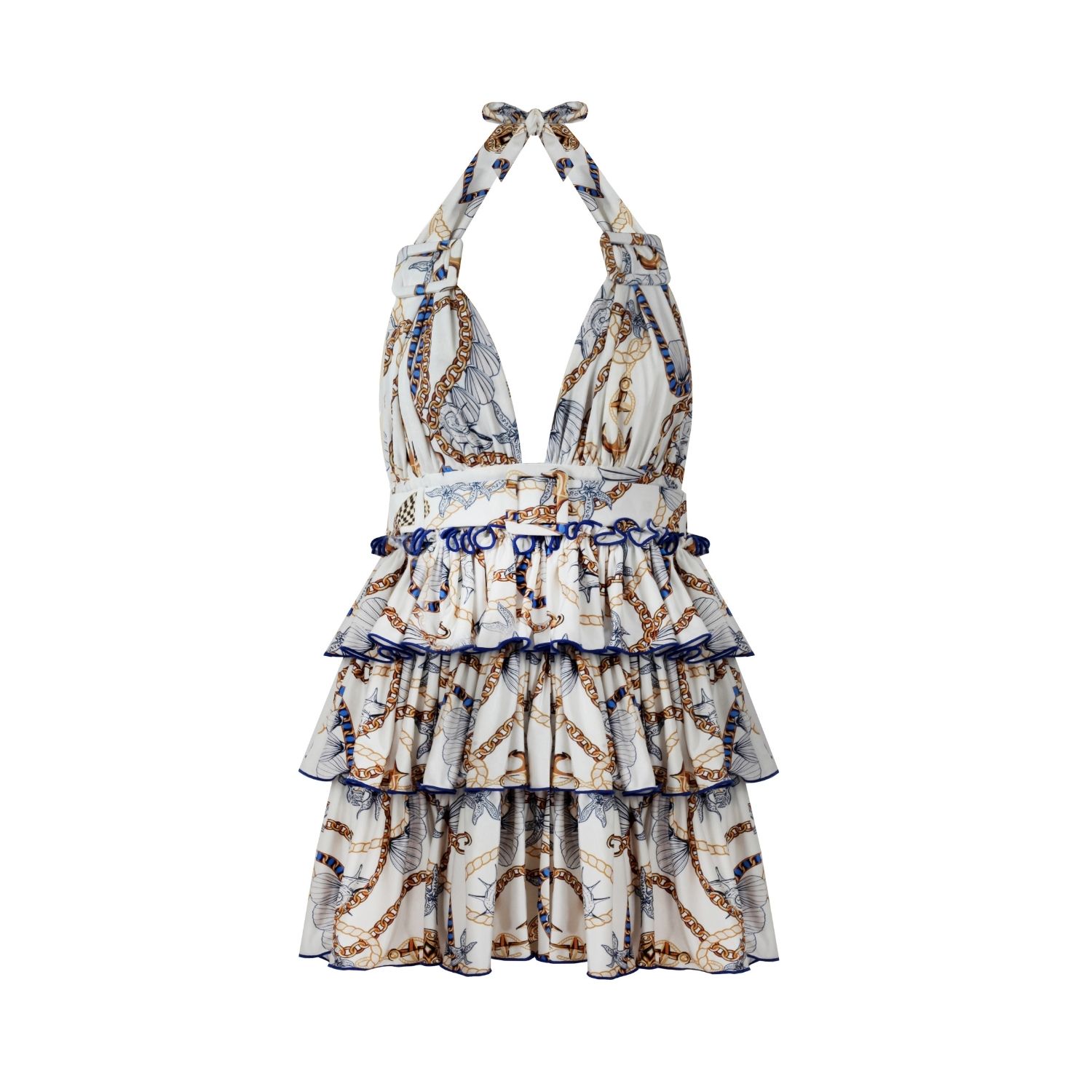 NUR KARAATA WOMEN'S WHITE BELLANO TROPEZIENNE DRESS