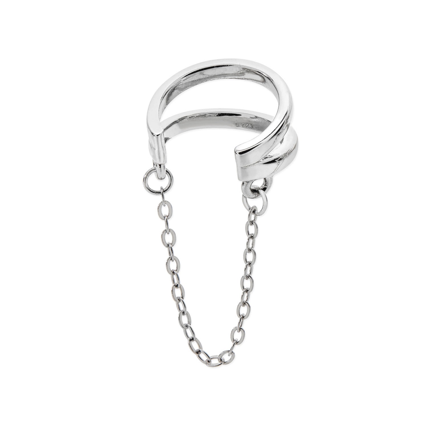 Lucy Quartermaine Women's Solid Sterling Silver Art Deco Cuff With Chain In Silver