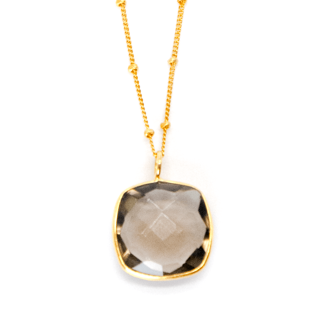 Women’s Gold / Brown Bella Necklace Smoky Quartz Somya London