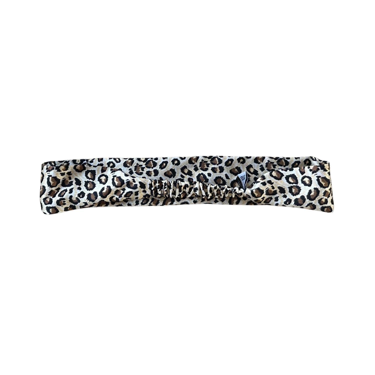 Sylki Women's Black Silk Headband - Thin - Leopard Print In Black