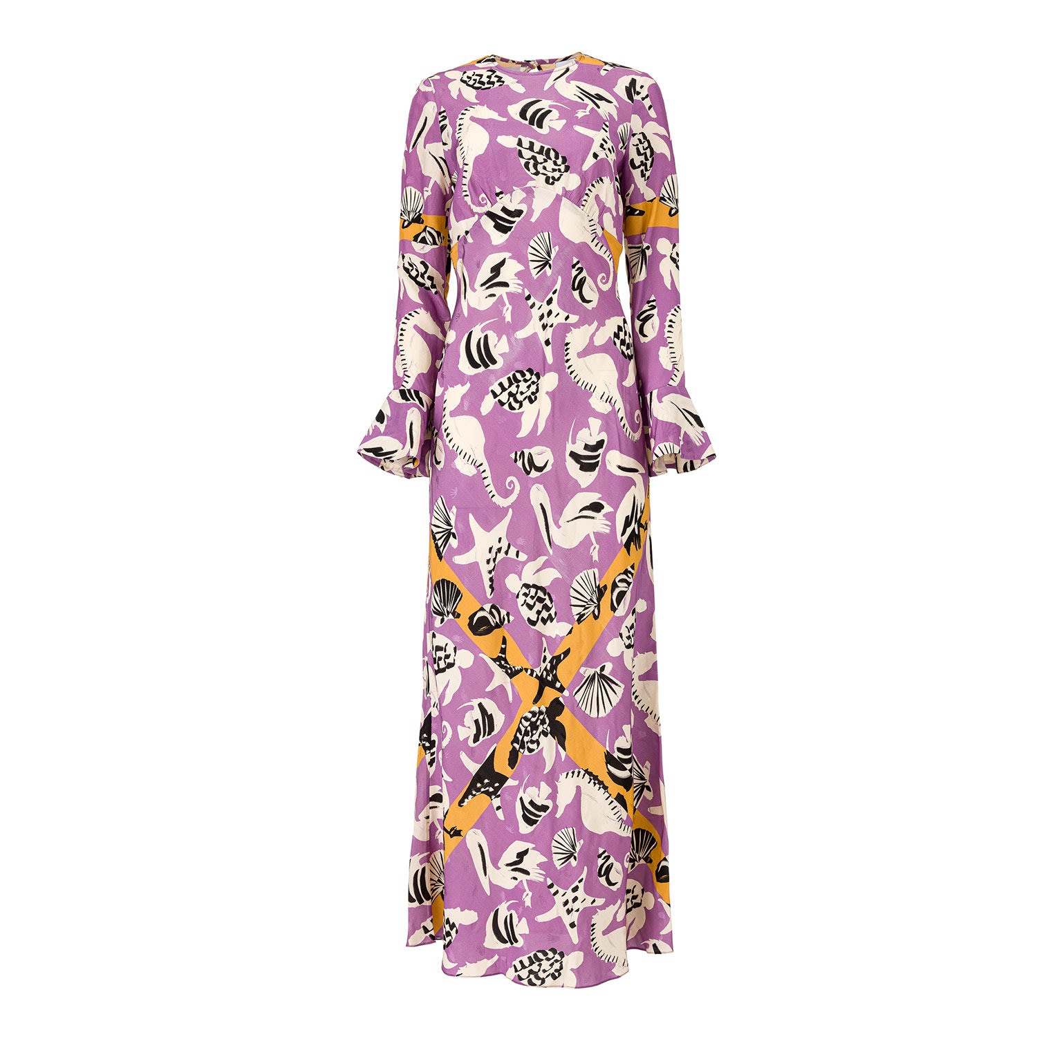 Women’s Pink / Purple Peri Printed Midi Dress Small Moos Studio