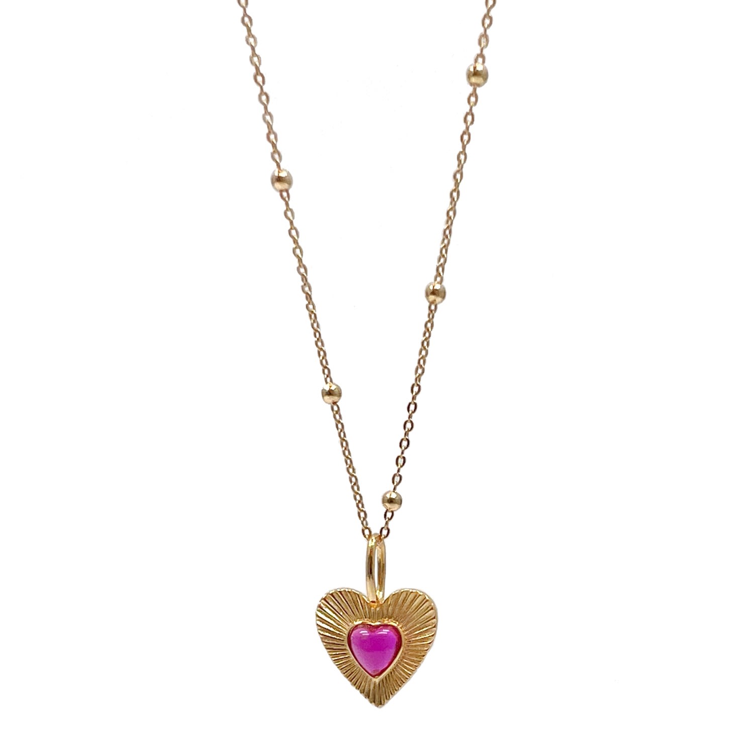 Ms. Donna Women's Antique Style Gold Plated Sterling Silver With Heart Pendant Necklace In Gold