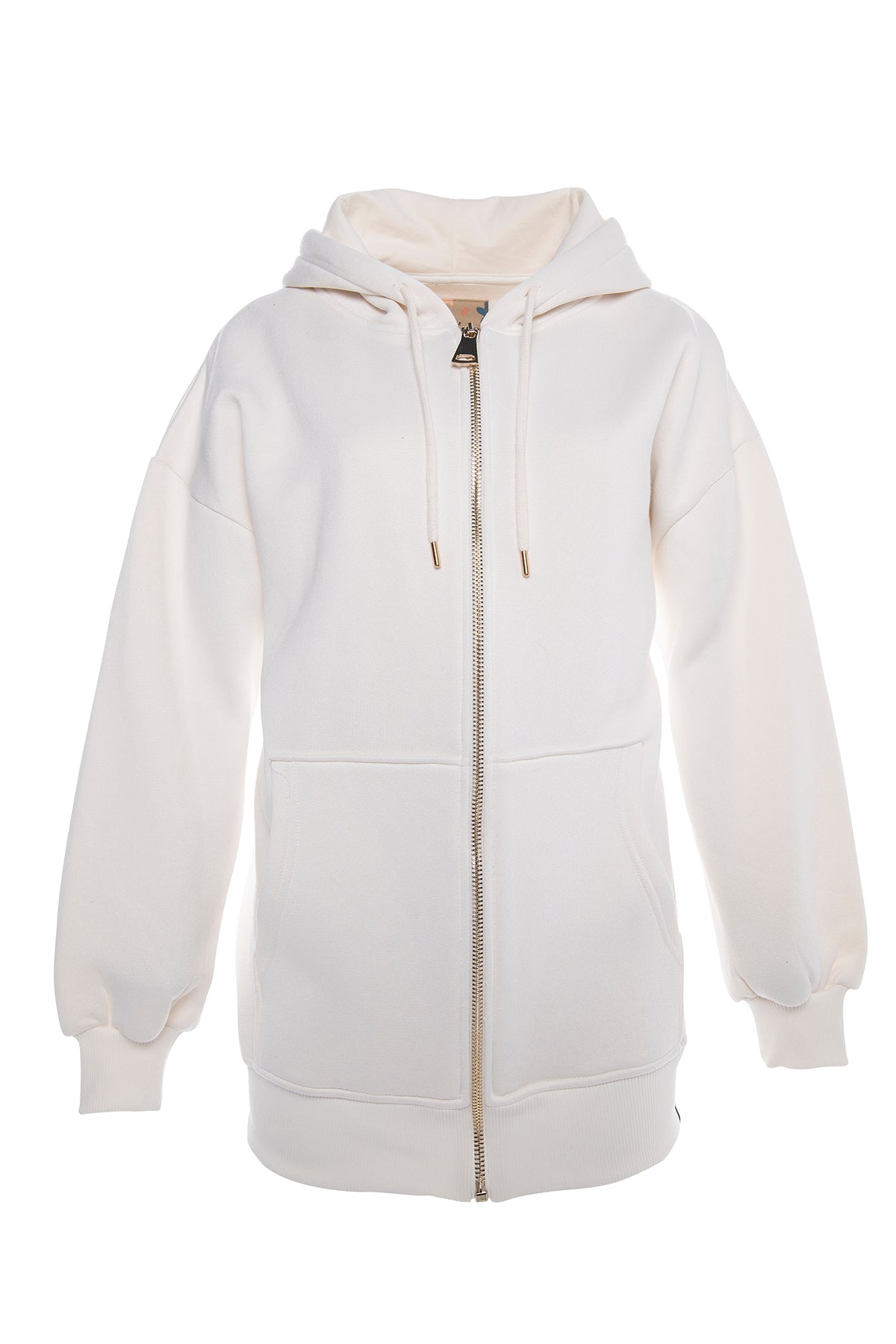 Oversize Zipped Hoodie White by Bee Alpaca