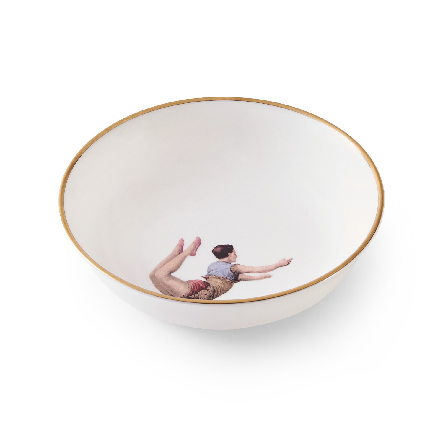 Melody Rose London Gold / White Trapeze Boy Bone China Dessert Bowl In Multi