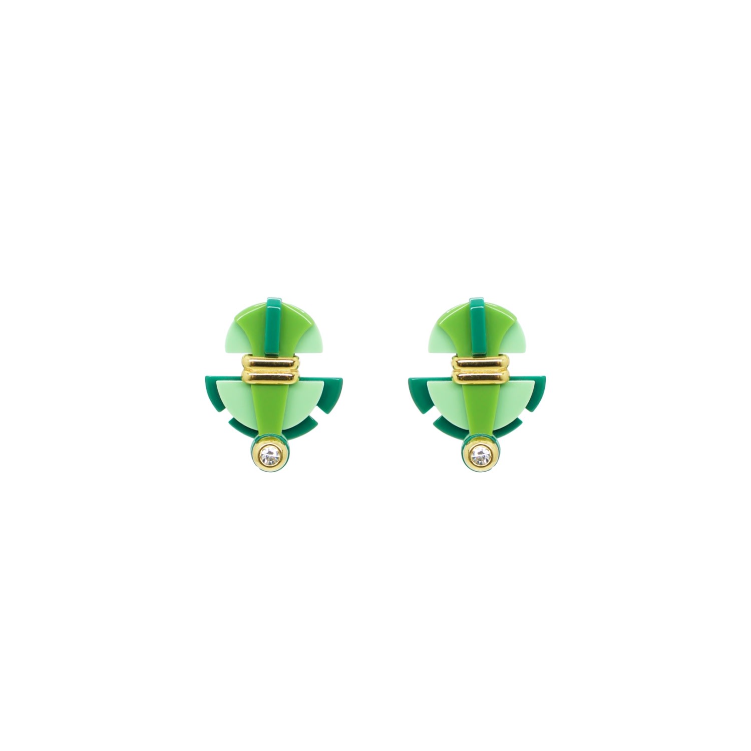 Gissa Bicalho Women's Acrylic Handmade Earring Buriti Pale Green In Green