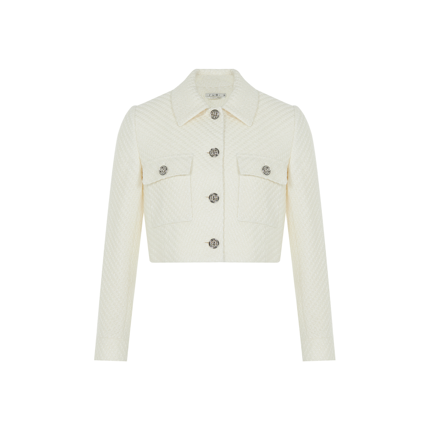 Rue Les Createurs Women's Neutrals Metal Button Detail Ecru Jacket In Beige