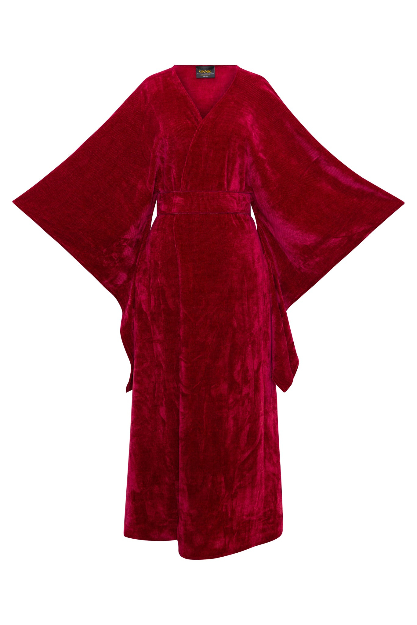 Byvinnik Women's Red Bohémienne Kimono Robe In Raspberry Chenille