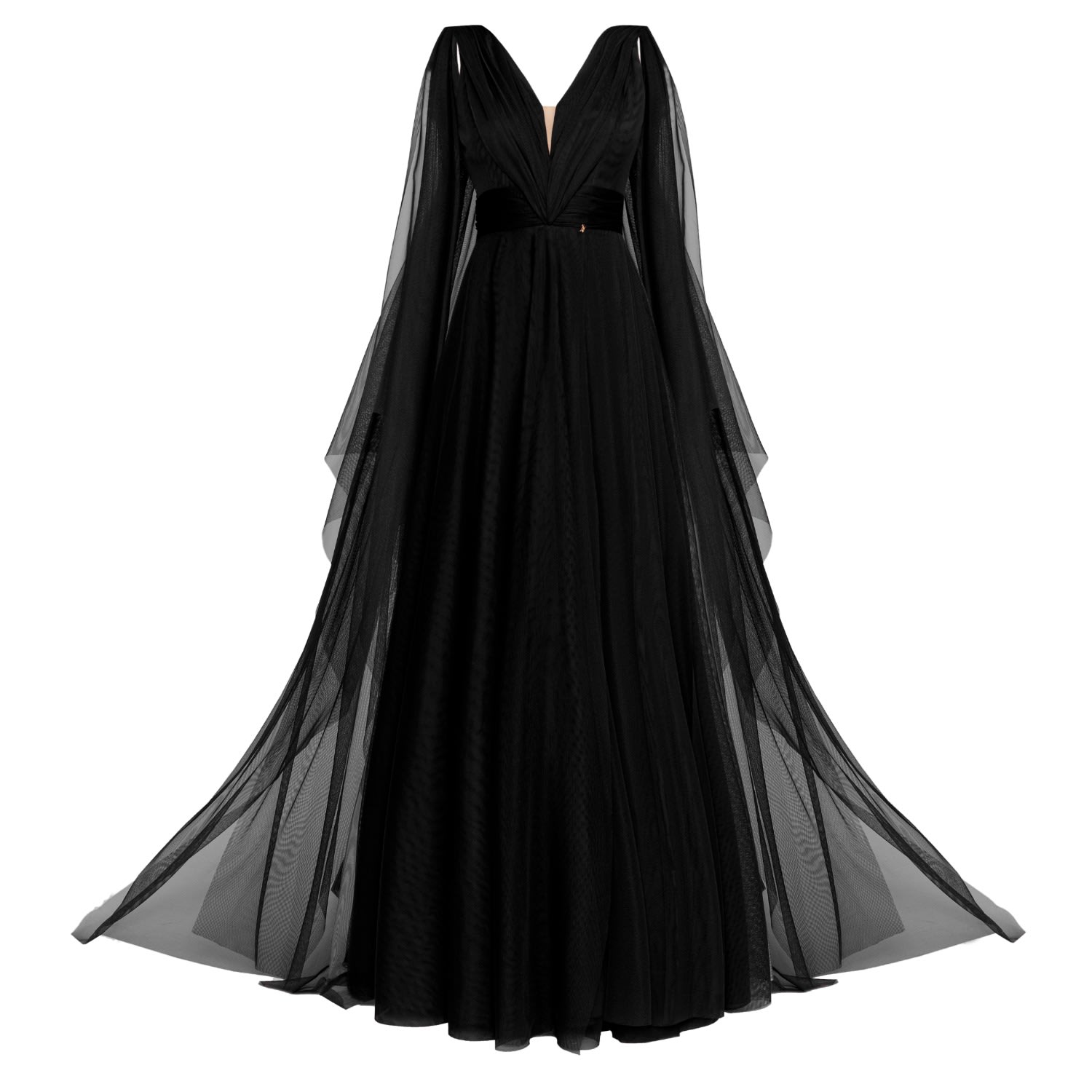 Women’s Terracotta Tulle Evening Gown Black Xxs Angelika Jozefczyk