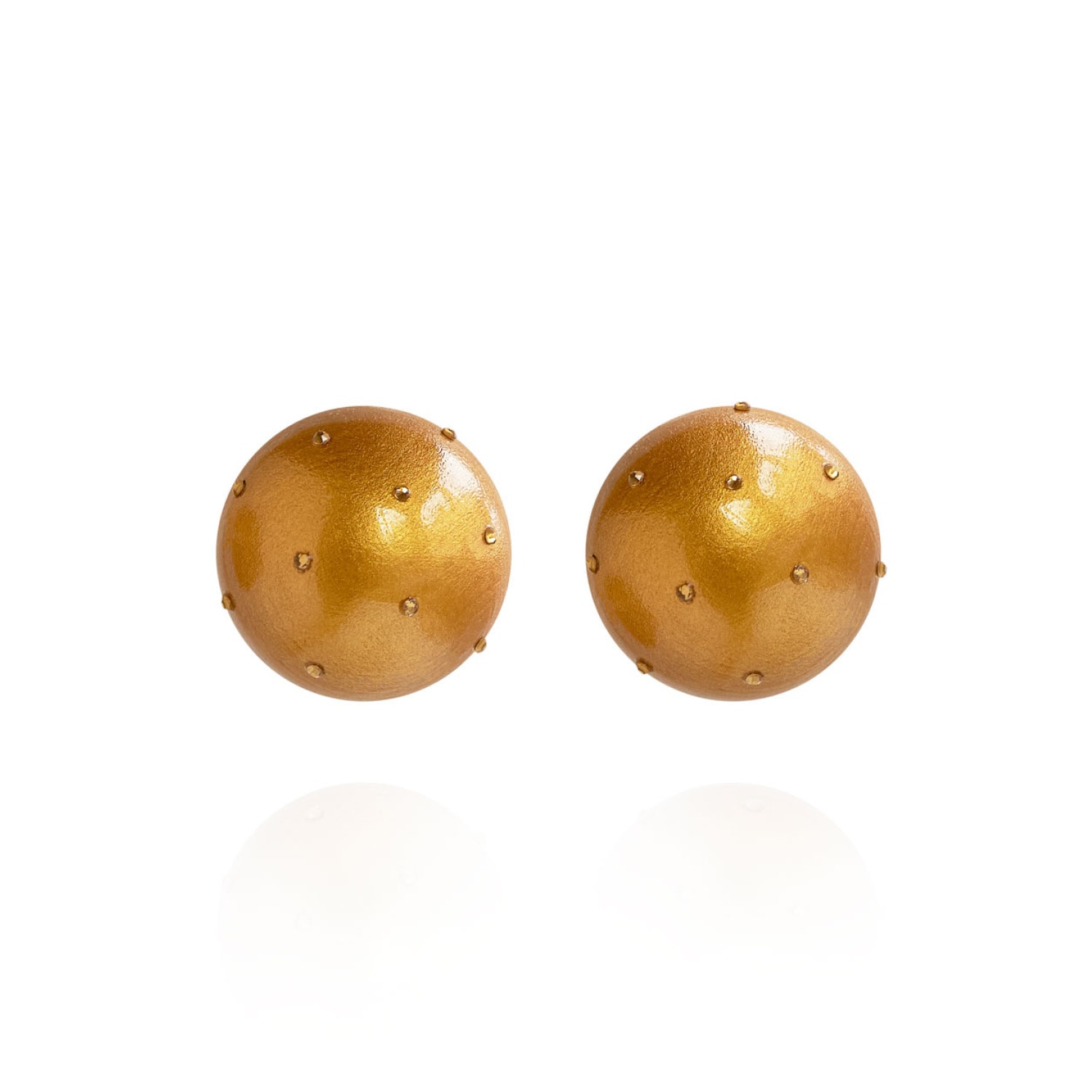 Saule Label Women's Yellow / Orange / Gold Gaia Midi Crystal Earrings In Golden Saffron