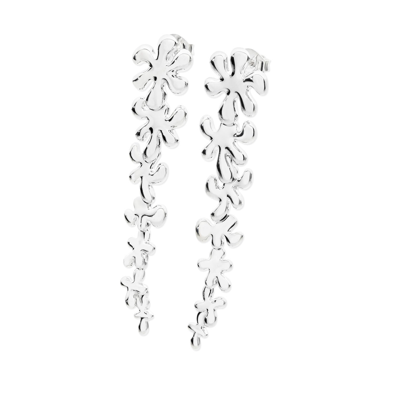 Lucy Quartermaine Women's Silver Long Taper Splash Earrings In Metallic