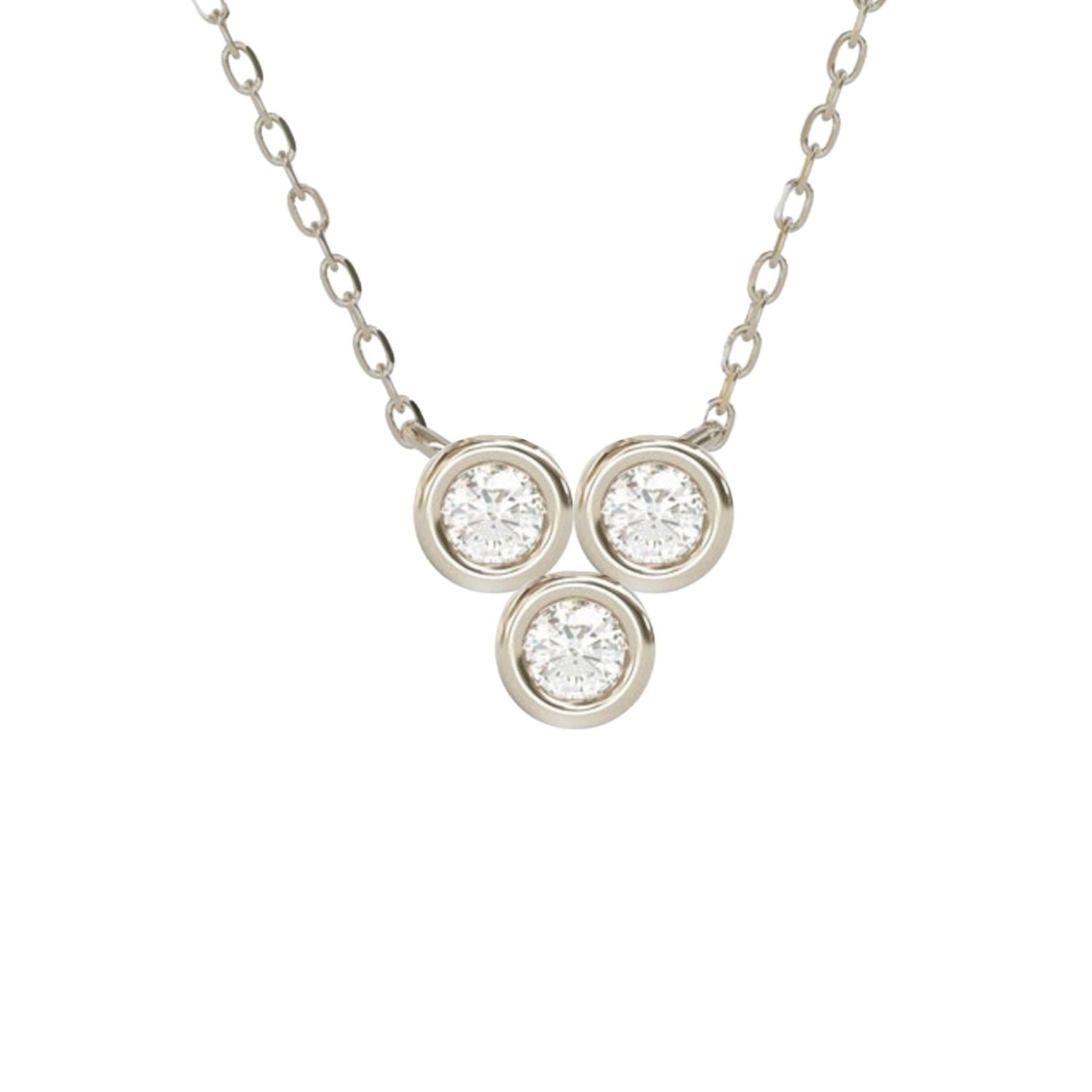 Women’s Circinius Diamond Trio Silver Necklace Lily Flo Jewellery