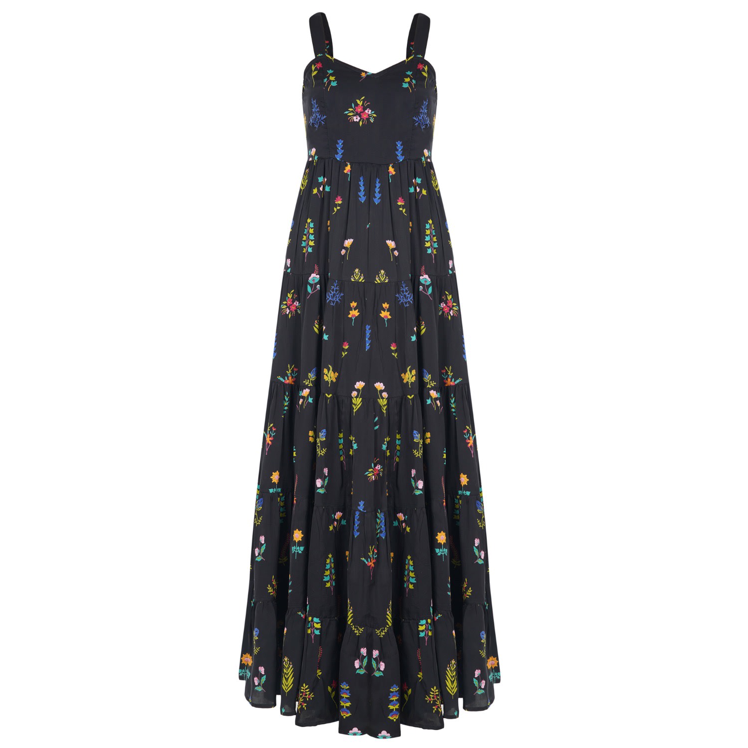 Em & Shi Women's Black Botanica Tiered Dress