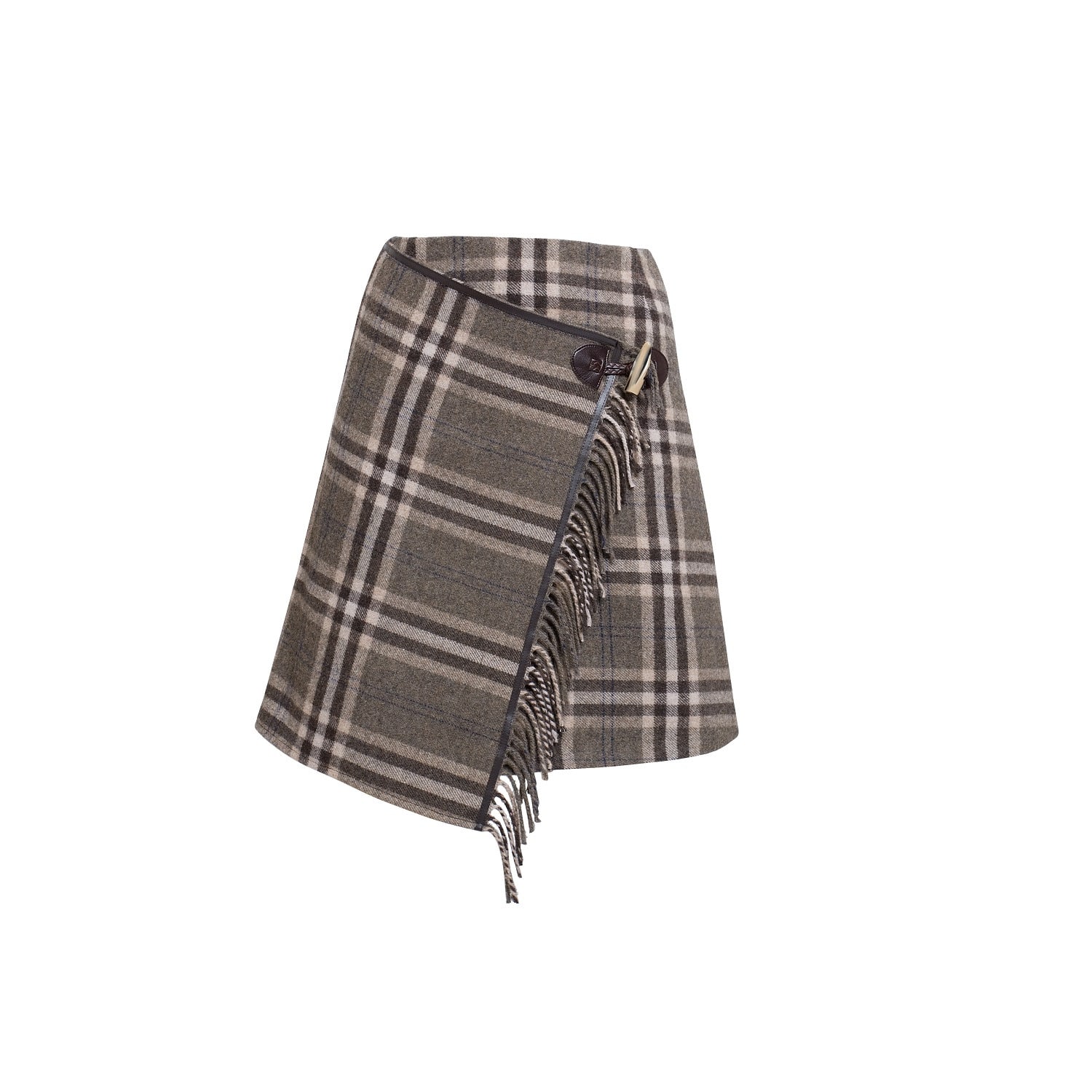 Women’s Brown Isla Checked Wool Blend Mini Skirt Extra Small Rumour London