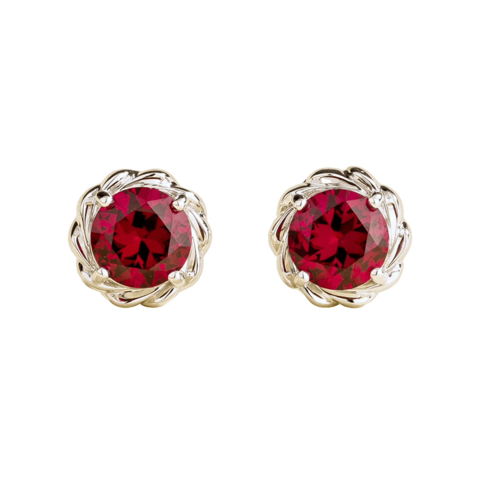 Women’s Red / Silver / White Tonn White Gold Earrings Set With Ruby Juvetti