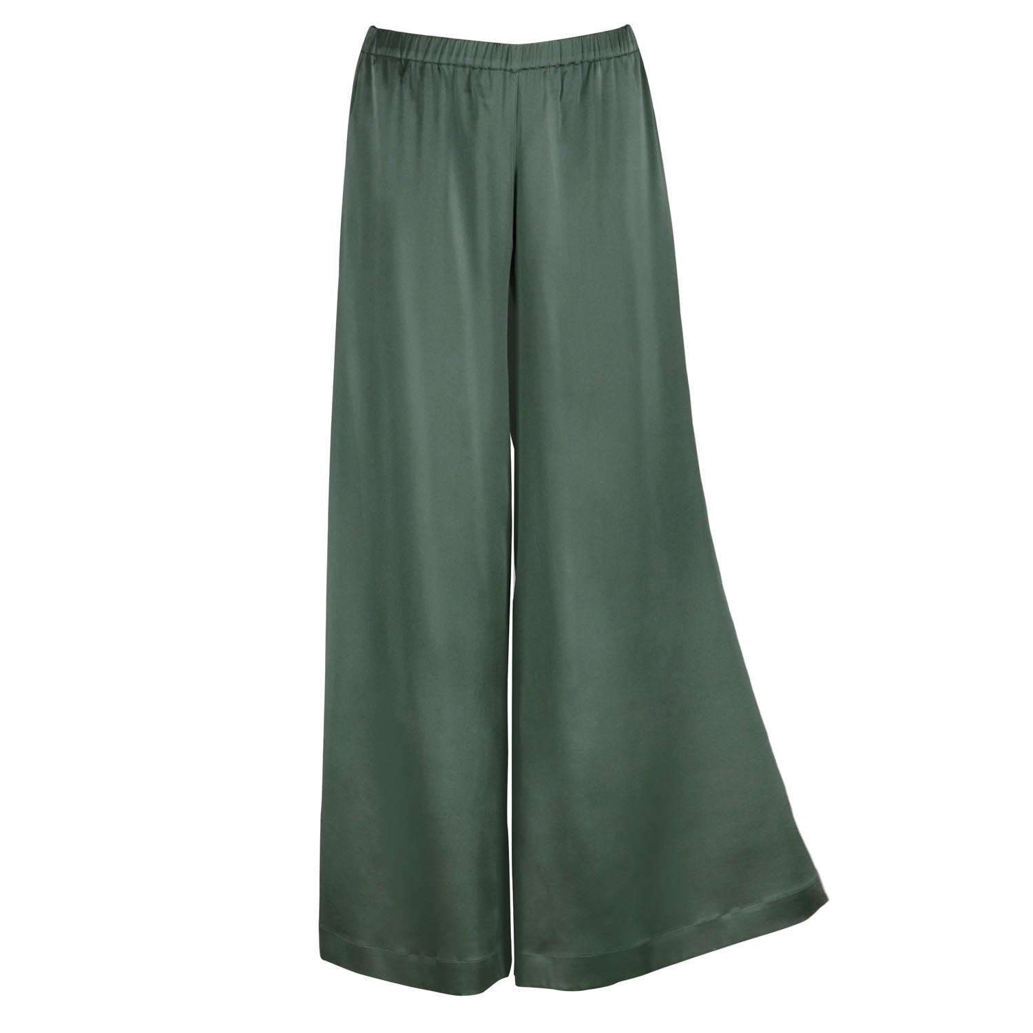 Women’s Silk Palazzo Pants ’Leto’ In Rich Green Large Alas