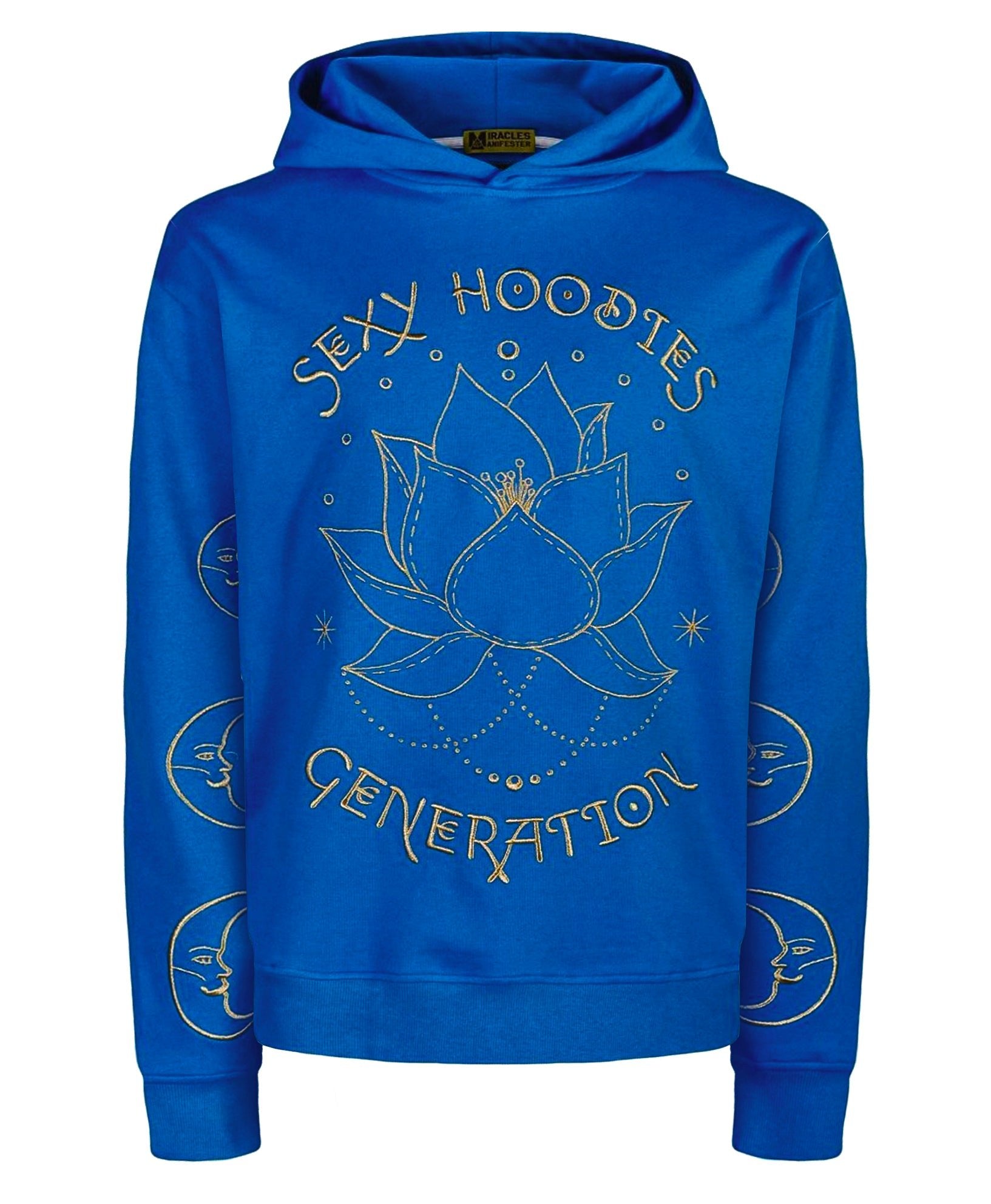 Women’s Love Affirmation Embroidered Hoodie - Blue XXL Miracles Manifester