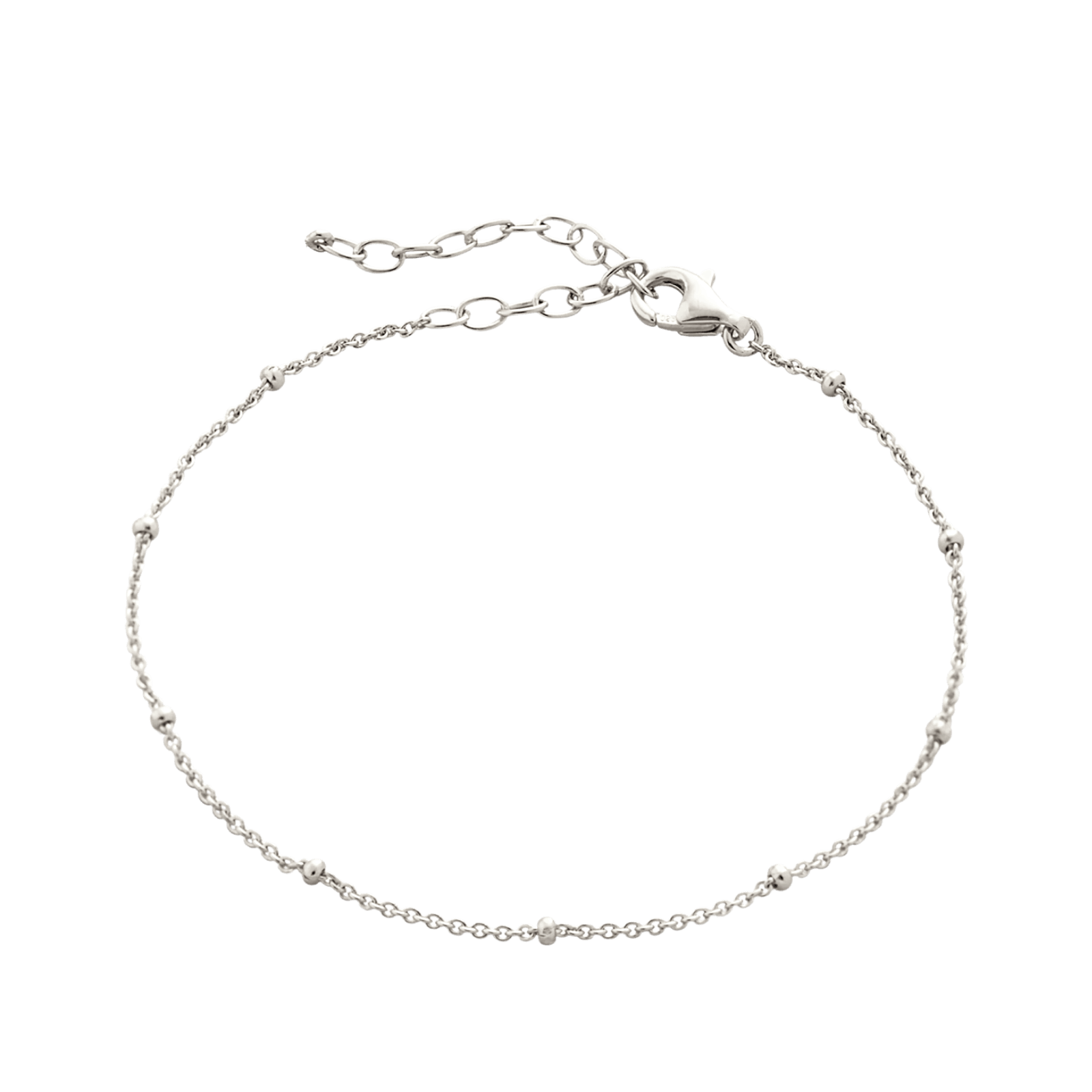 Spero London Women's Bead Curb Chain Sterling Silver Adjustable Satellite Bracelet - Silver In Silver