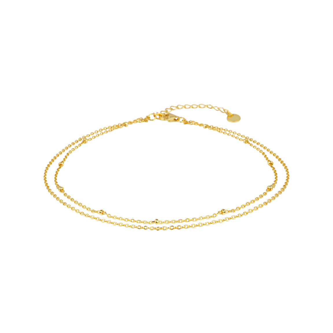 Gold Trip Women's Satellite Double Chain Anklet In Gold In Gold