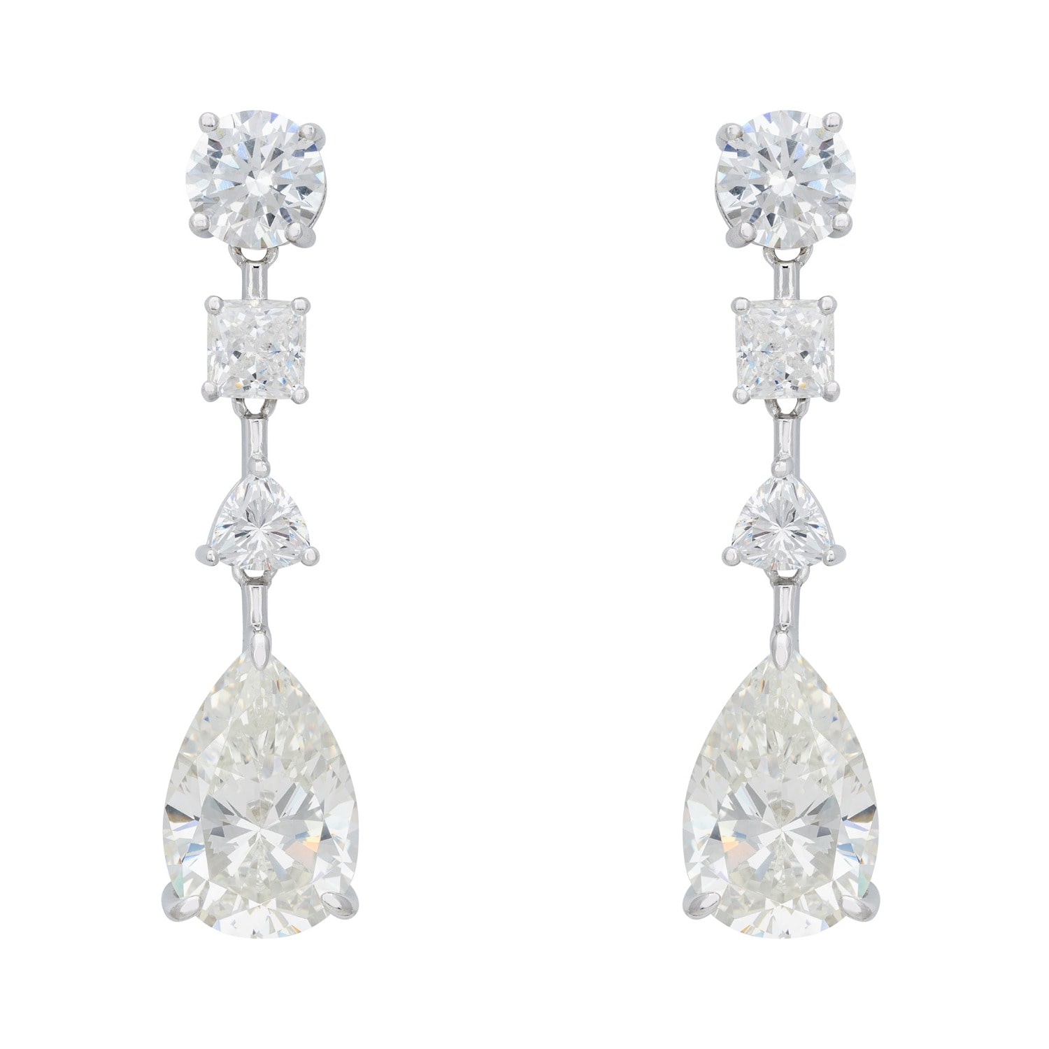Latelita Women's Silver / White Pompadour Moissanite Drop Earrings Silver