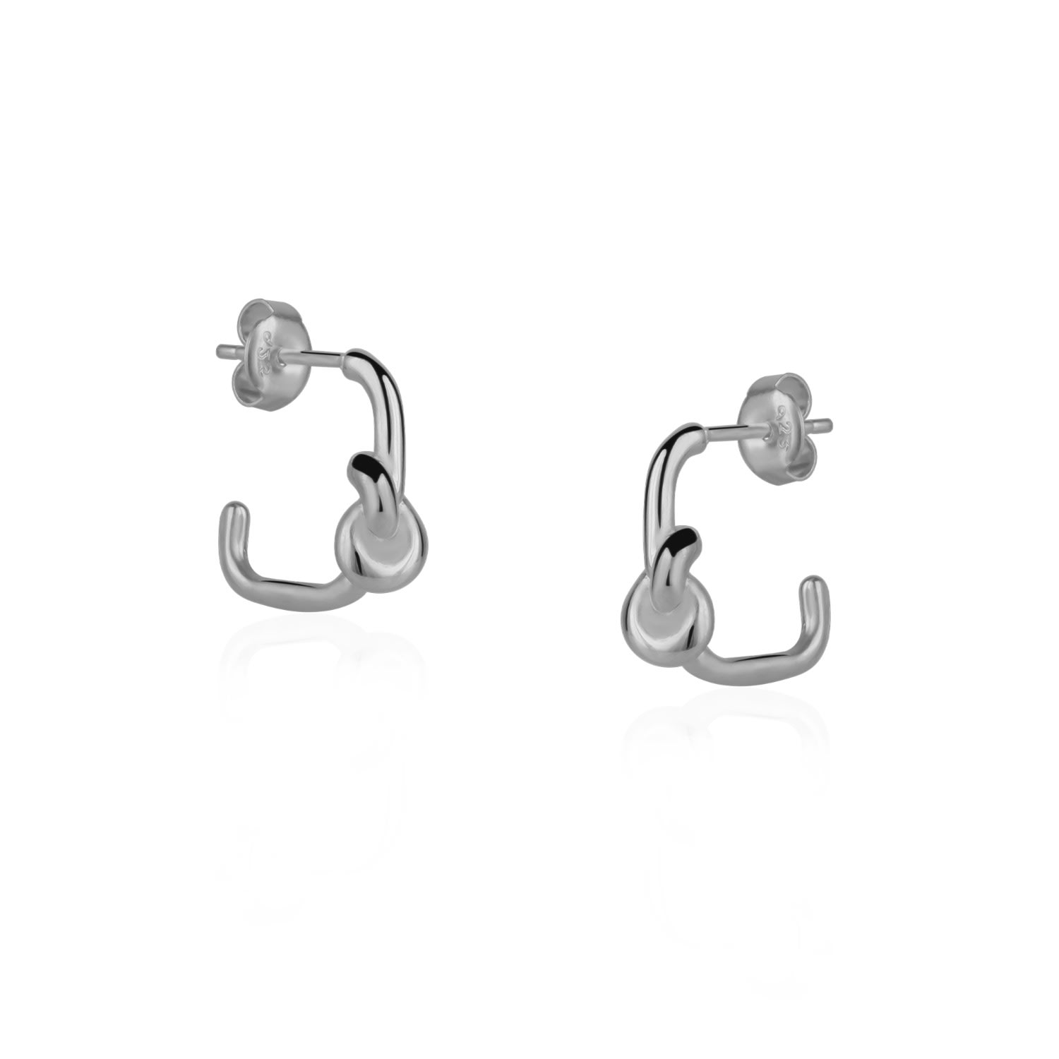 Women’s Semi Hoop Knot Sterling Silver Earring - Silver Spero London