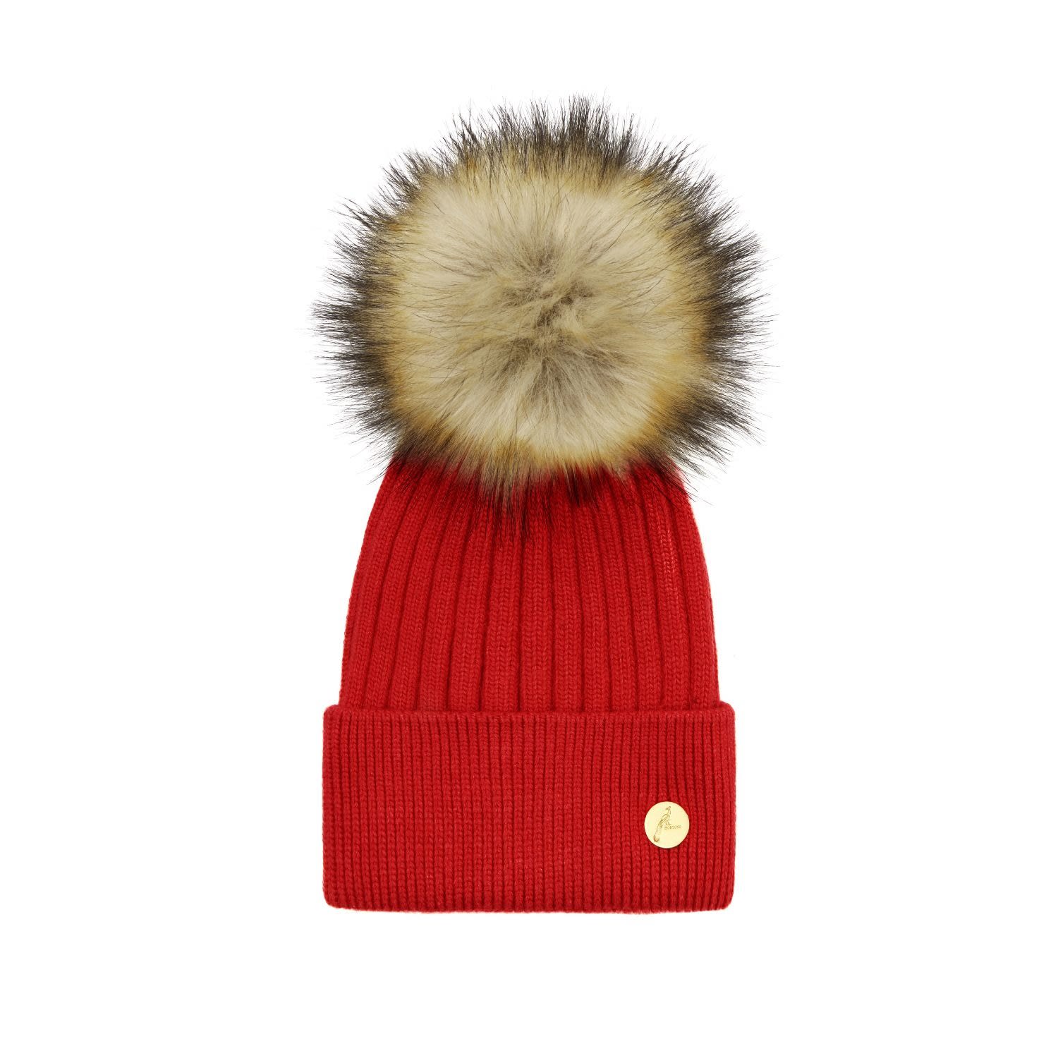 Hortons England Women's Arundel Cashmere Pom Pom Hat - Red In Red
