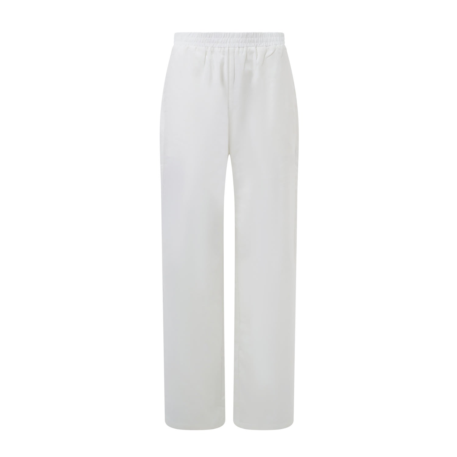 Balou Women's High Waist Linen Trousers White In White