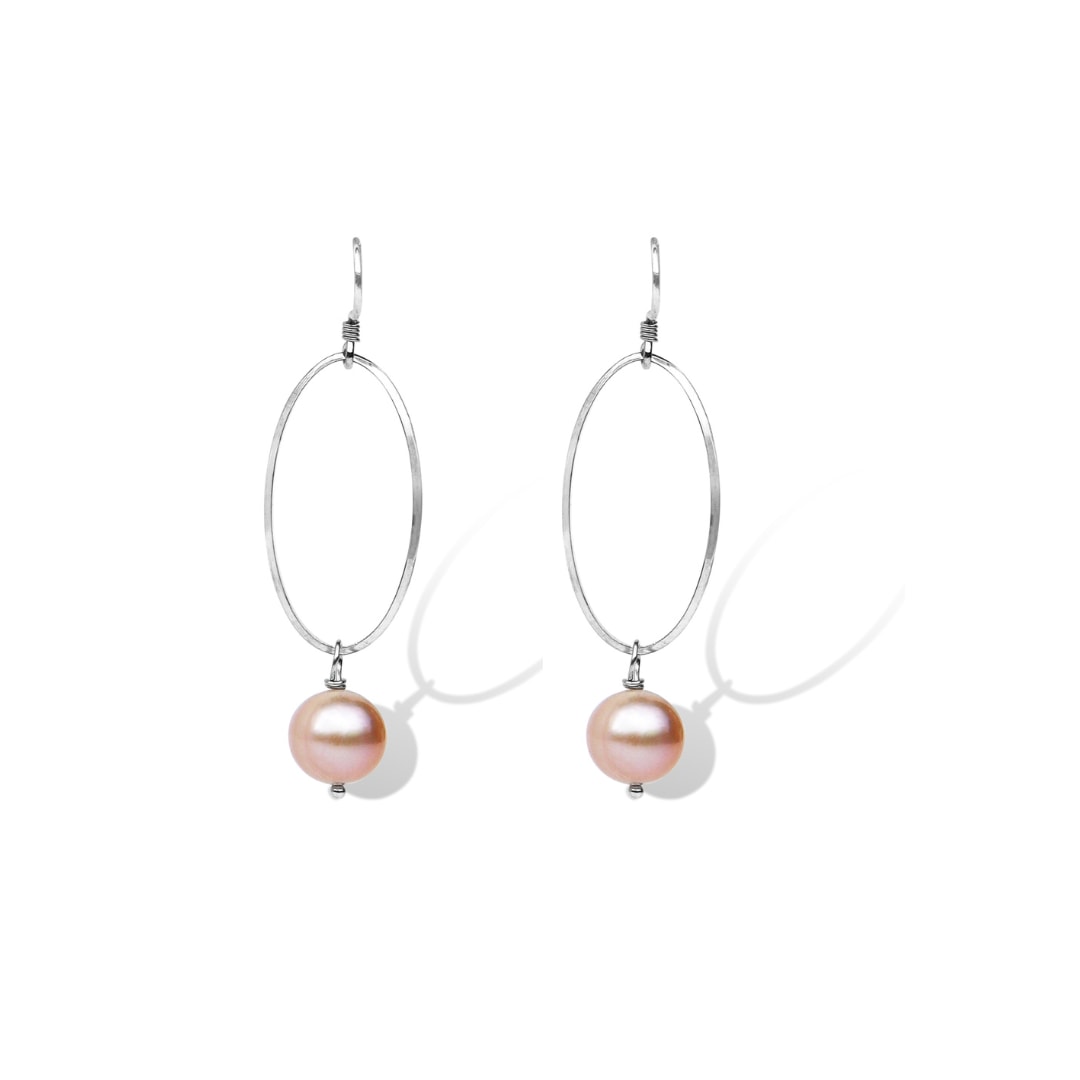 Women’s Pink / Purple La Pierre Pink Fresh Water Pearl Earrings Fv Jewellery