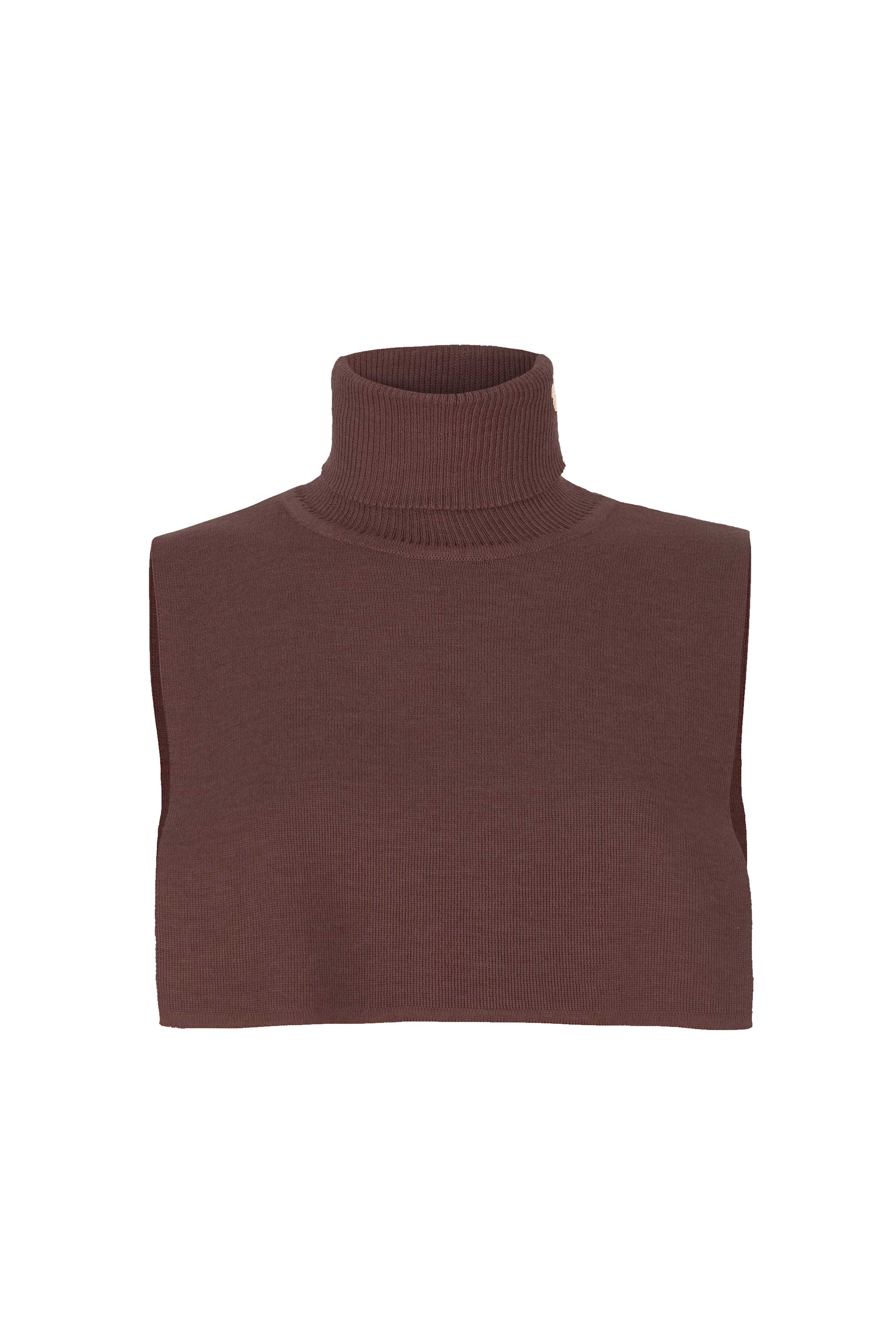 Salanida Women's Brown Punto 100% Merino Bib Neck Chocolate In Brown