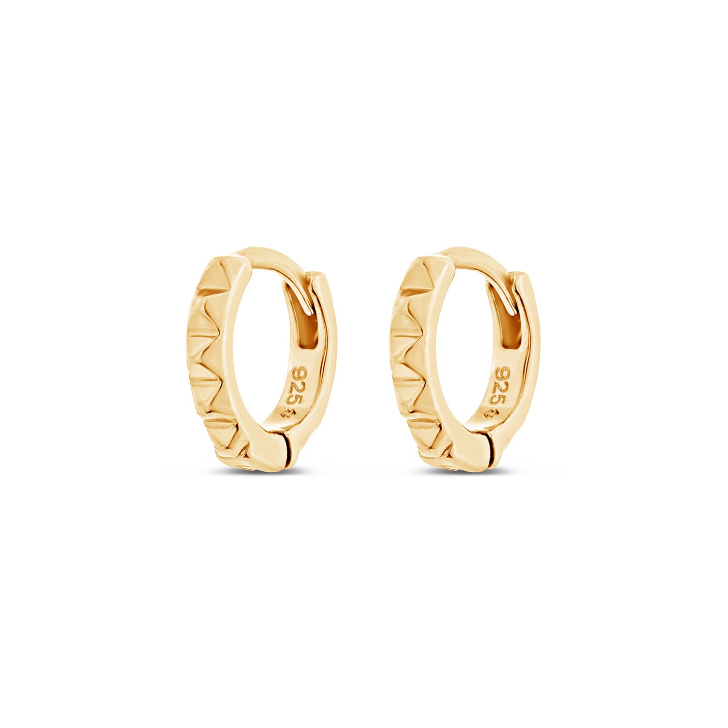 Sally Skoufis Men's Honeycomb Huggie Earrings In 18k Gold Vermeil In Gold