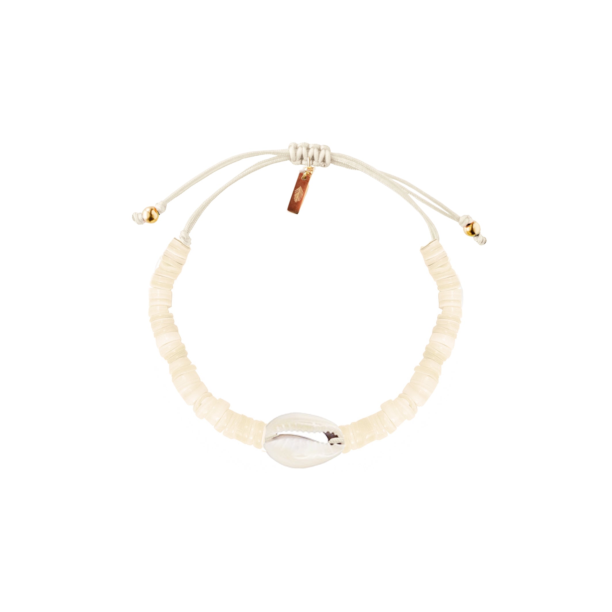 Women’s Heishi Natural Shell Bracelet - White Adriana Pappas Designs