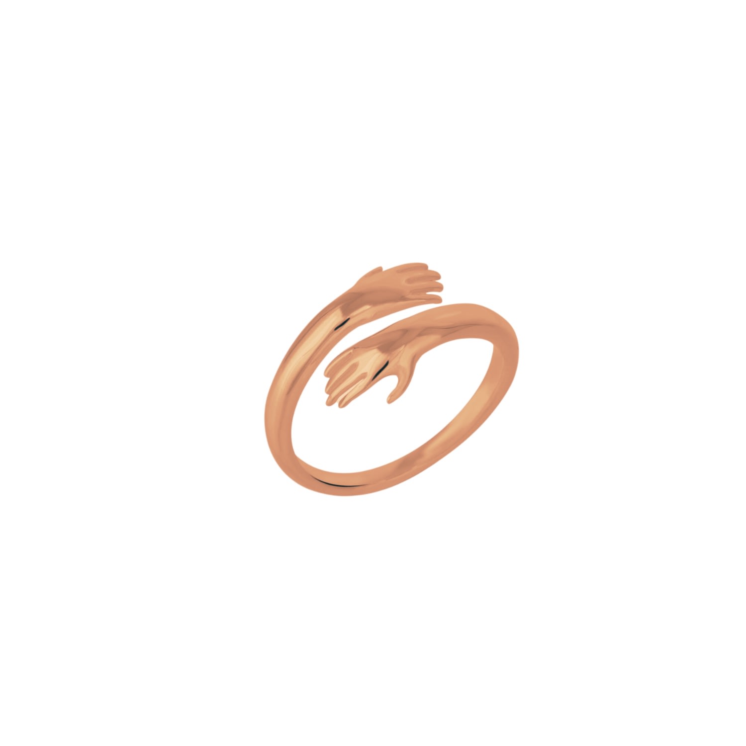 Women’s Hug Ring With Hands Sterling Silver - Rose Gold Spero London