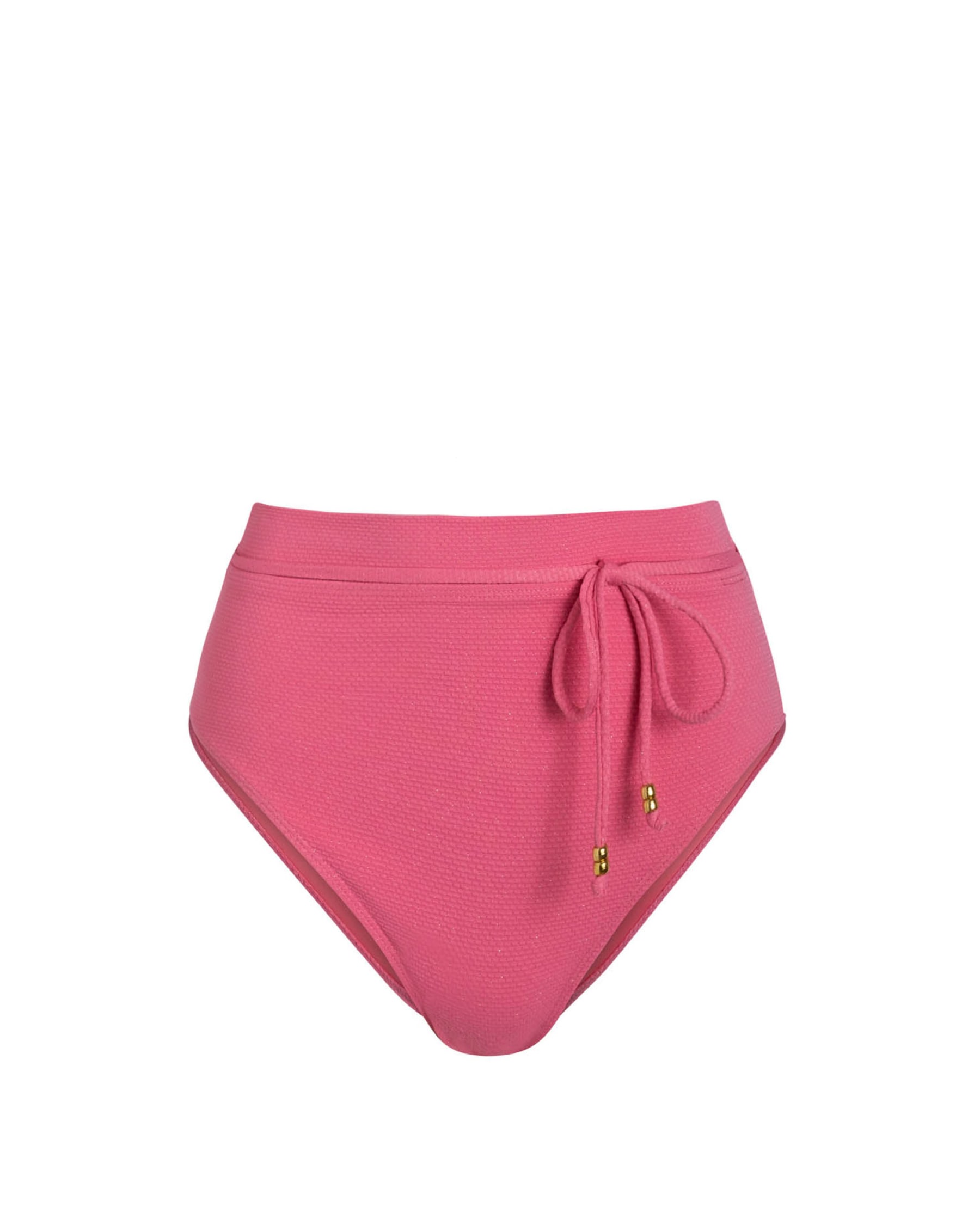 Change Of Scenery Women's Pink / Purple Belted Hi Waist Hi Leg Bottom In Hibiscus Metallic