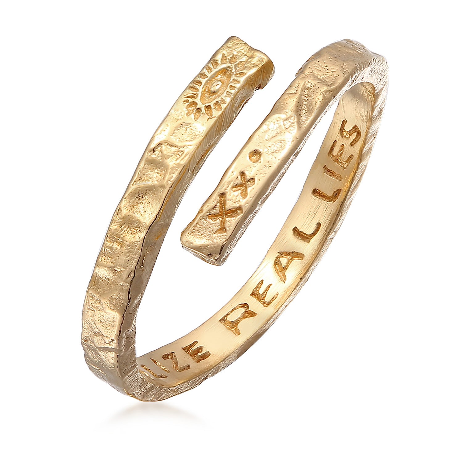 Haze & Glory Men's Gold Twisted Eye Ring In Gold