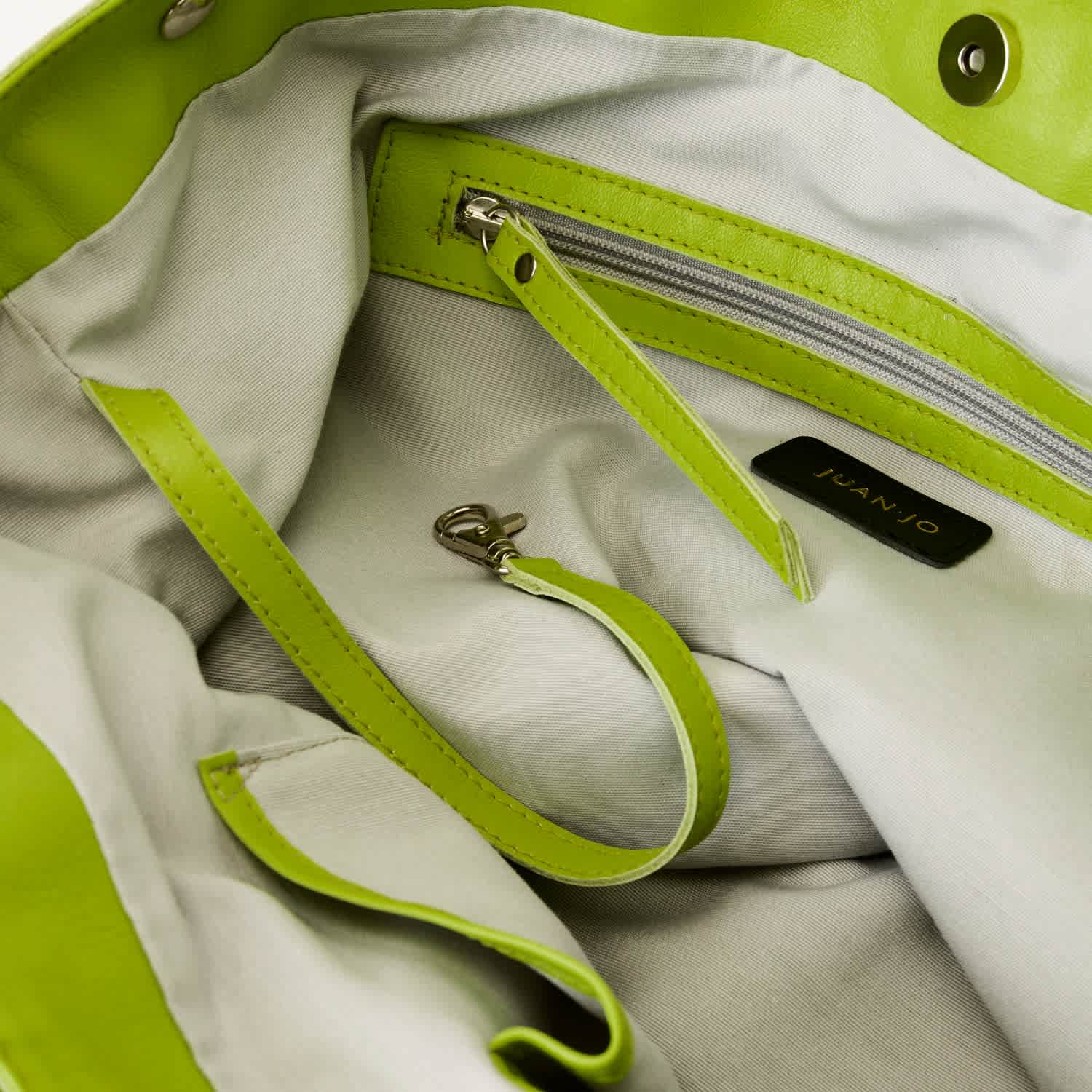 Lime Green Studded Leather Tote Bag | JUAN-JO | Wolf & Badger