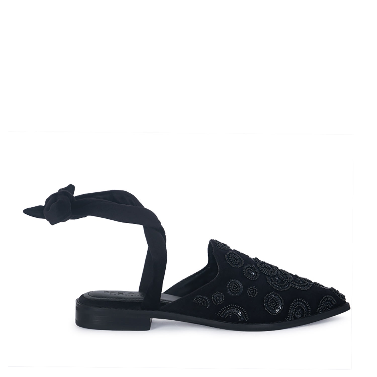Rag & Co Women's Mande Embroidered Velvet Mules In Black In Black