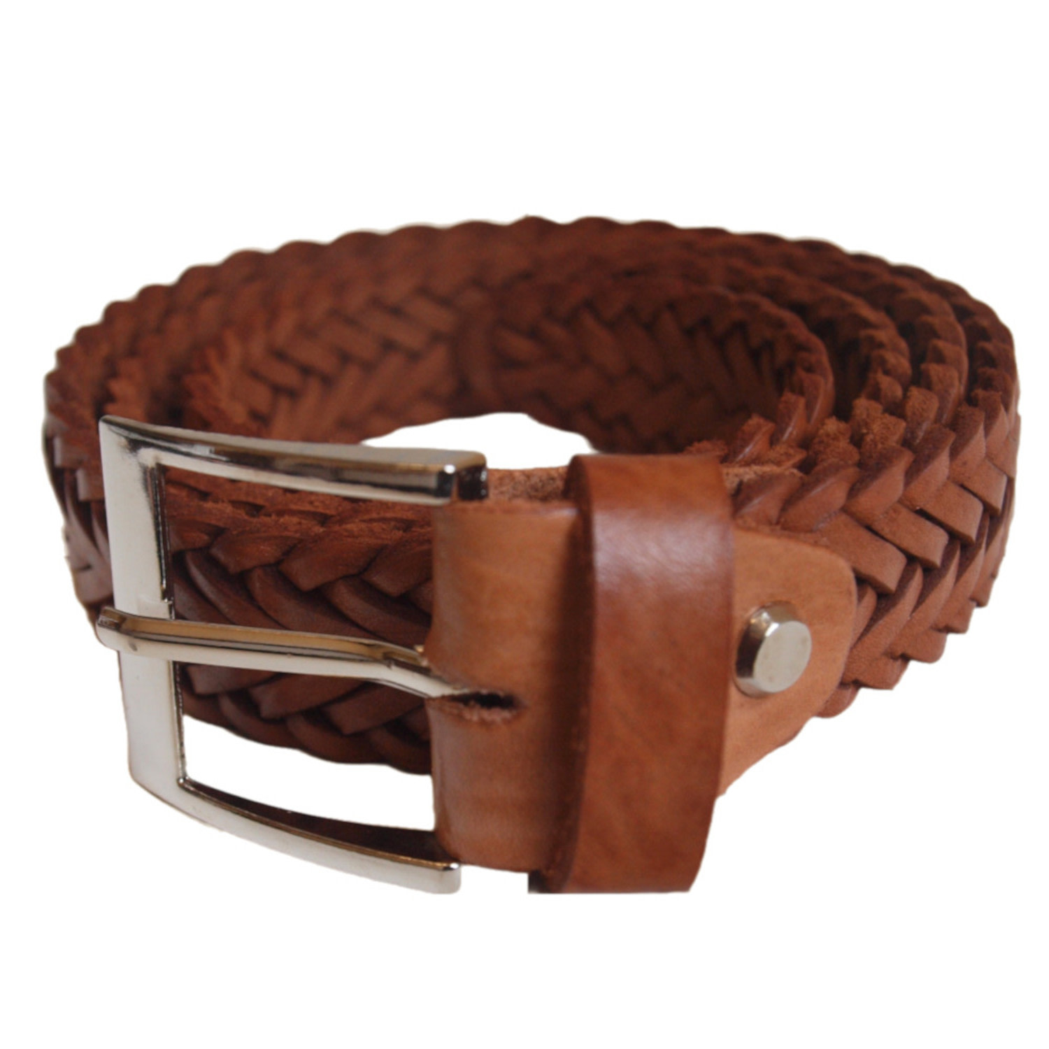 Berber Leather Women's Neutrals Braided Leather Belt In Tan In Black/brown