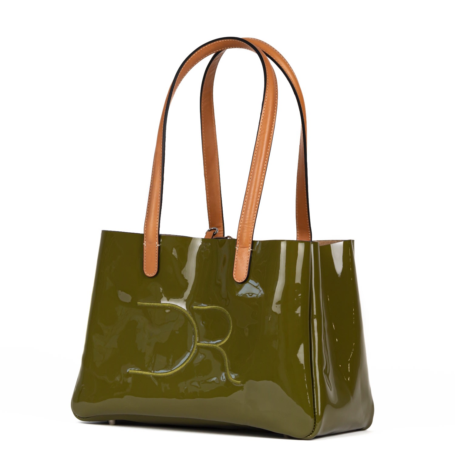 Danni Ro Women's Green / Neutrals All-in Rita Bag - Kaki Green Patent Leather In Green