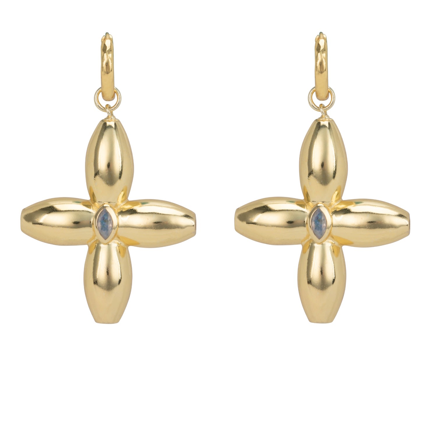 Coco & Kinney Women's Gold Betsy Huggy & Drop Moonstone Earrings In Gold
